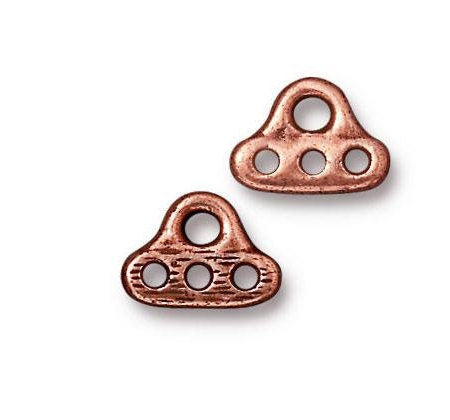 TierraCast 3-Strand Bar Connector, Multi-Strand Link, Antiqued Copper Plated (PF/691-87) * Qty. 4