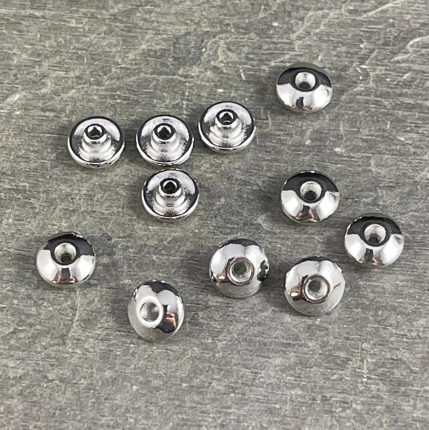 NEW TierraCast Silver Bead Aligners, White Bronze Plated Large Hole Bead Filler ~ Stabilizer for Large Hole Beads (PF/849-28) * Qty. 20