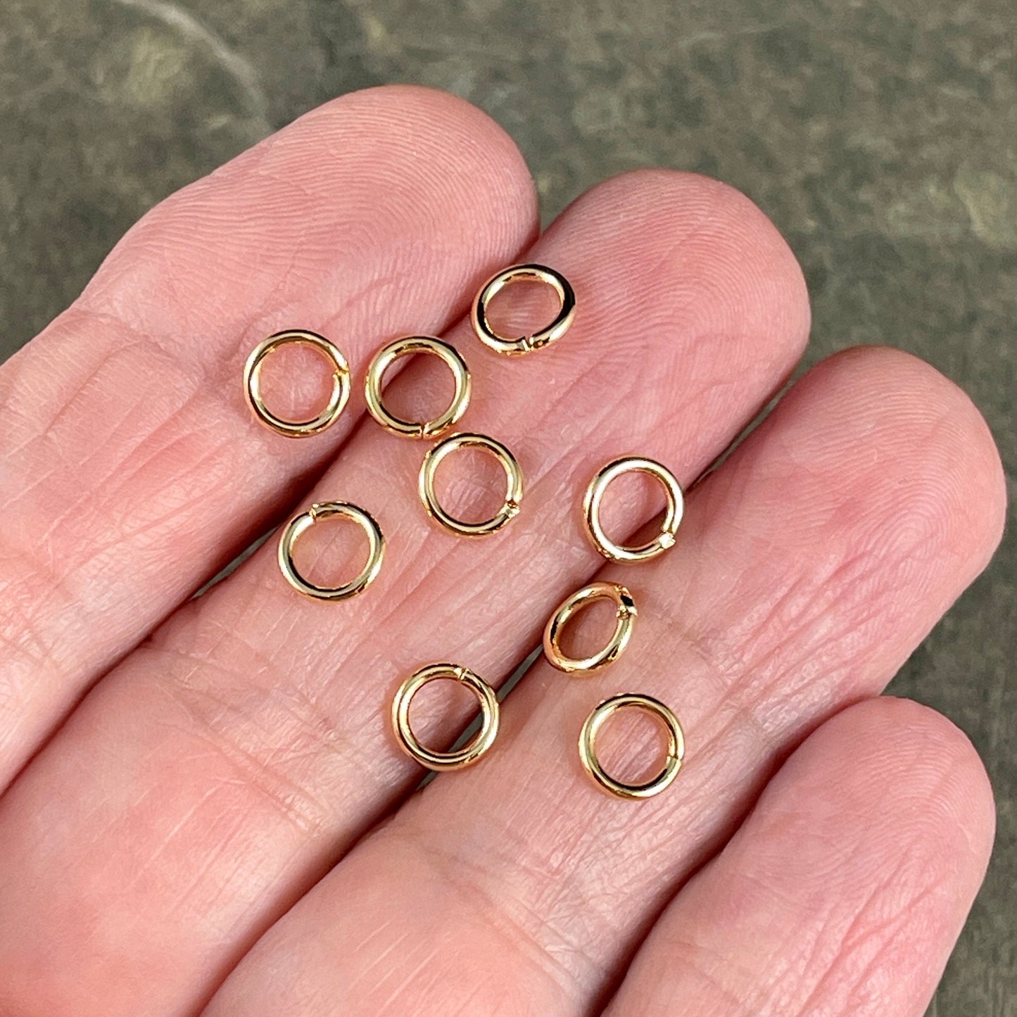 6mm Gold Jump Rings, 18g Plated Brass Open Jump Rings (4858) * Qty: 100