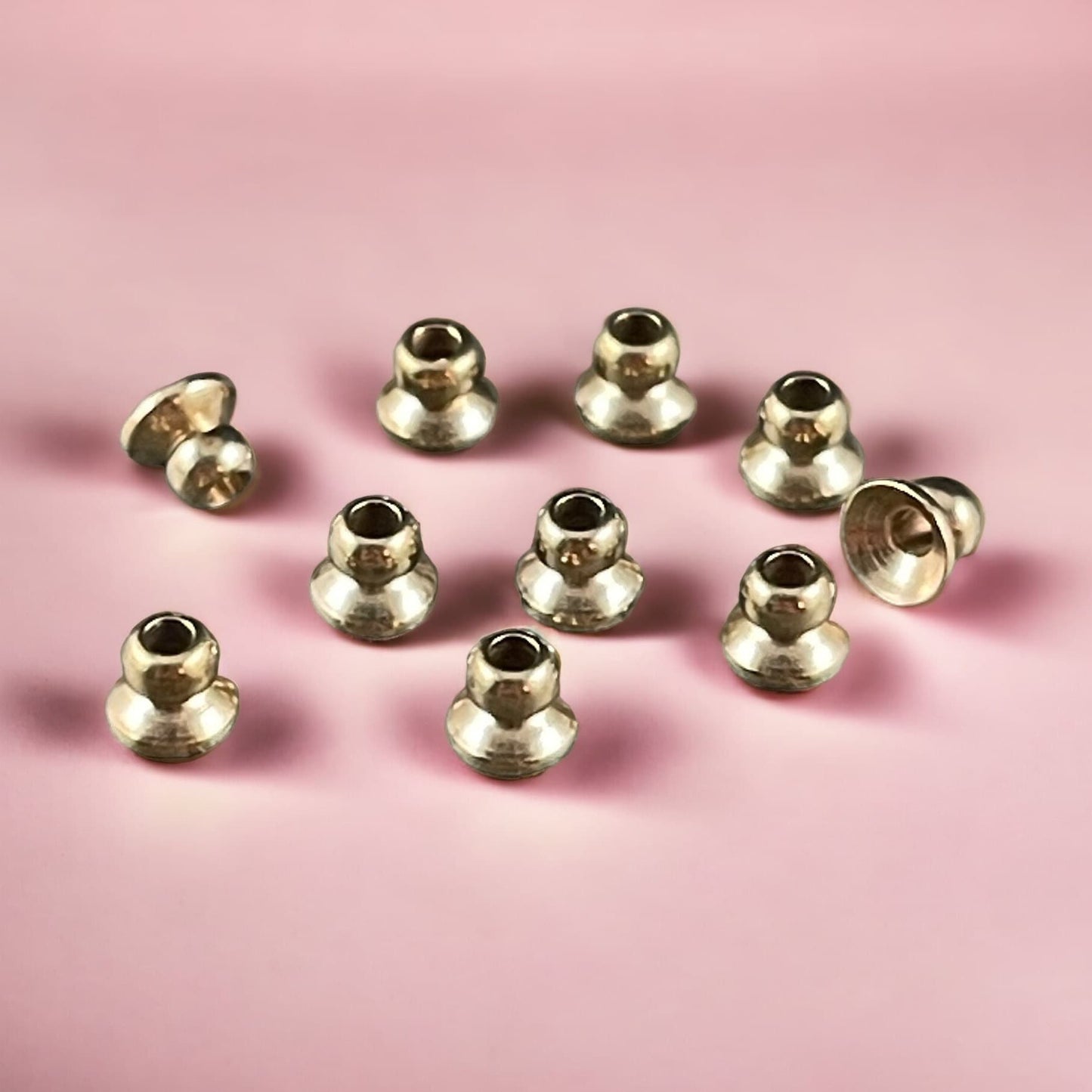 4mm Raw Brass Knob Bead Caps, Small Gold Bead Caps (BB53) * Qty. 12 or 24