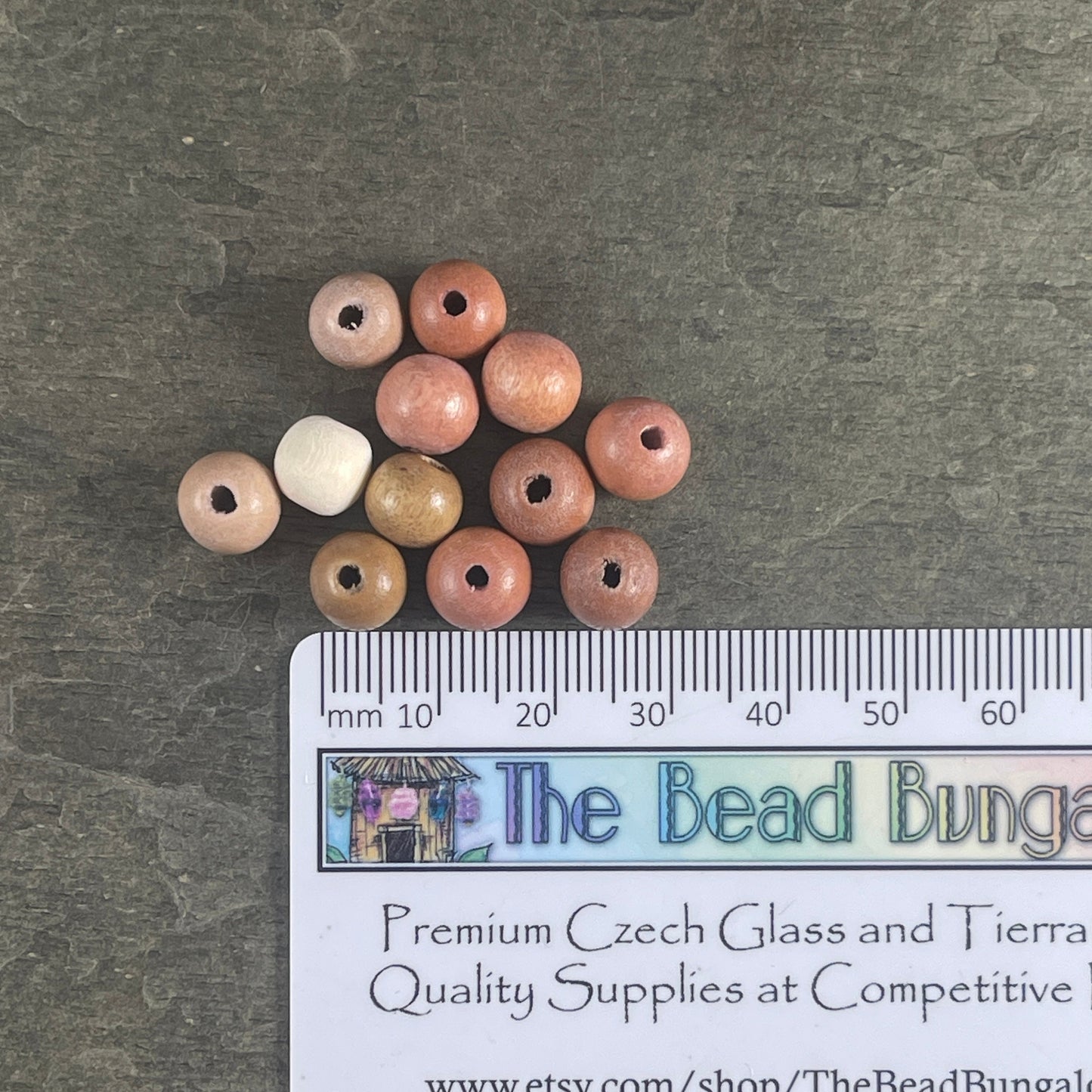 8mm Round Light Gray Beads, Lightweight Gray Wooden Mala Beads (9453) * 16" Strand