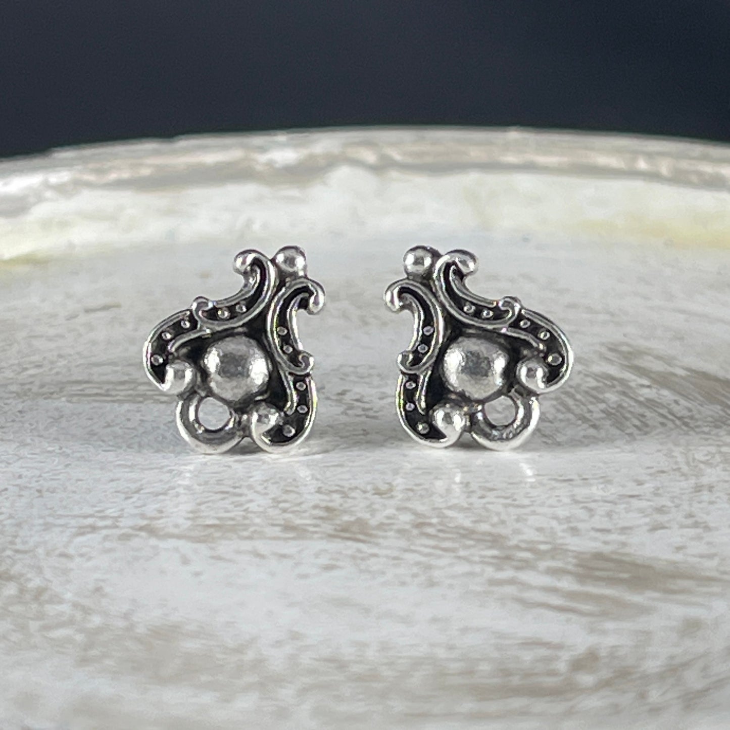 TierraCast Duchess Post Setting, Antiqued Silver Post Earrings, Detailed Victorian Earring Findings (PF/416-77) * Qty. 4