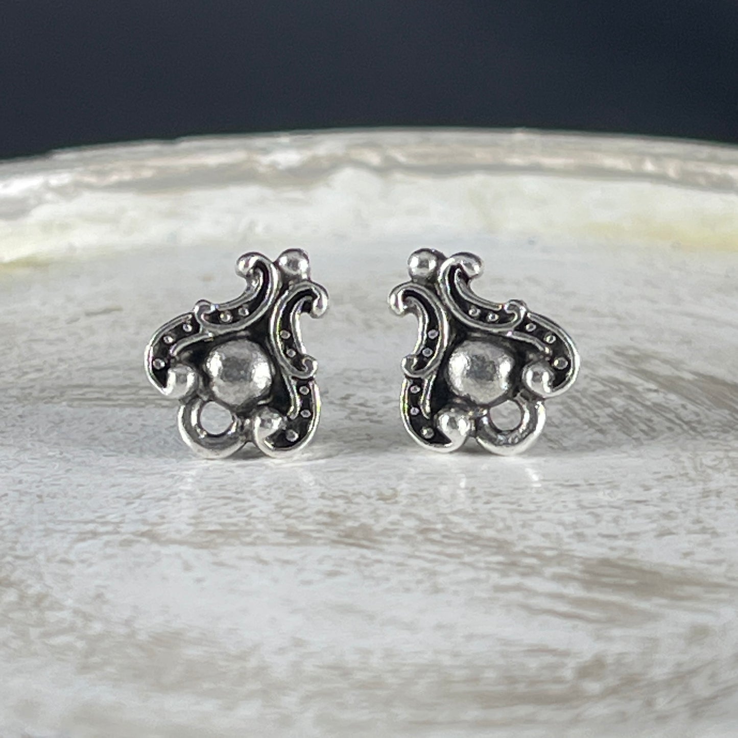 TierraCast Duchess Post, Antiqued Silver Plated, Victorian Style Earring (PF/416-77) * Qty. 4