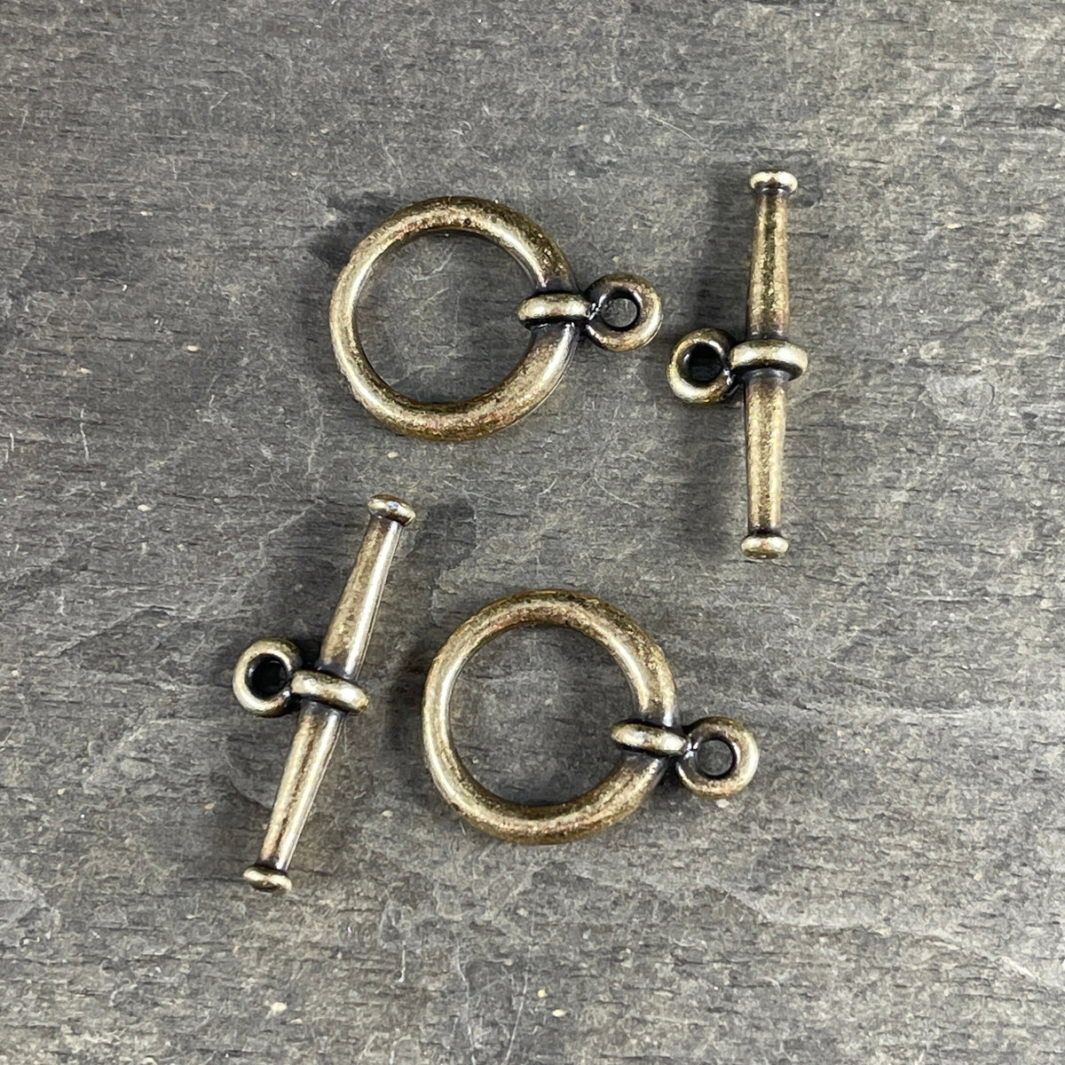 TierraCast Large Tapered Bar Toggle Clasp, Antiqued Brass Plated Pewter (PF/946-57) * Qty. 2