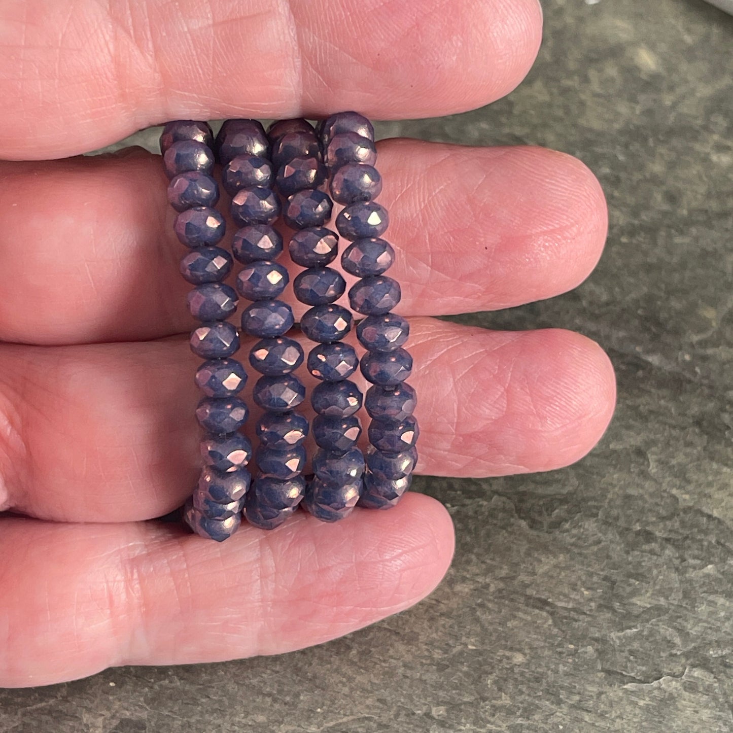 Indigo Luster Faceted Rondelles, 5x3mm Czech Glass Beads, Transparent Indigo Purple Beads (R5/N-0200) * Qty. 30