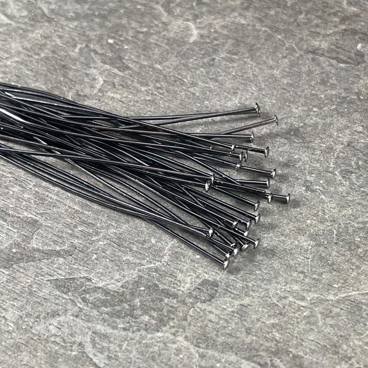 2" Black Head Pins, 21 Gauge Flat Head, Gunmetal Plated Brass (5412) * Qty. 100