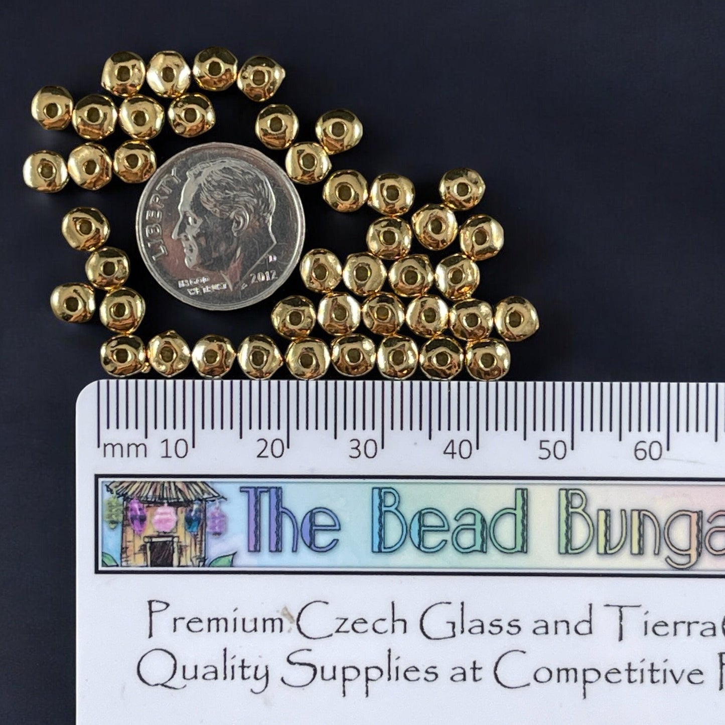 TierraCast 5mm Heishi Nugget Rondelle, Organic Rondelle Spacer, 24k Gold Plated Nugget Spacer (PF/398-12) * Qty. 20