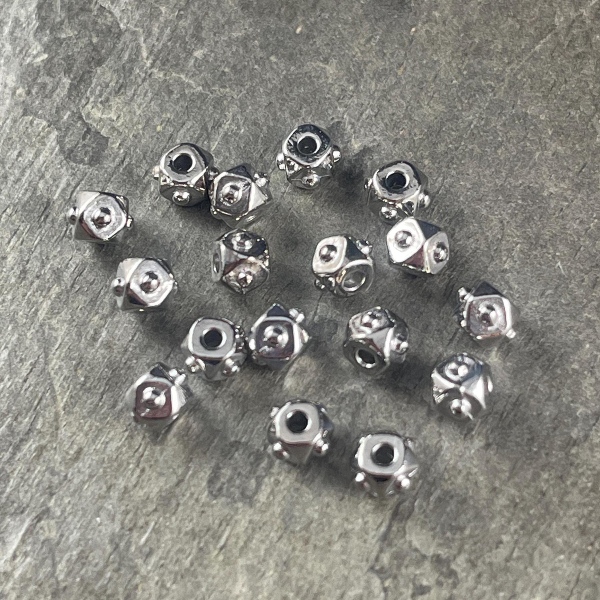 TierraCast 4mm Cube Beads, White Bronze Plated Pewter, Silver Faceted Square (PF/873-28) * Qty. 20