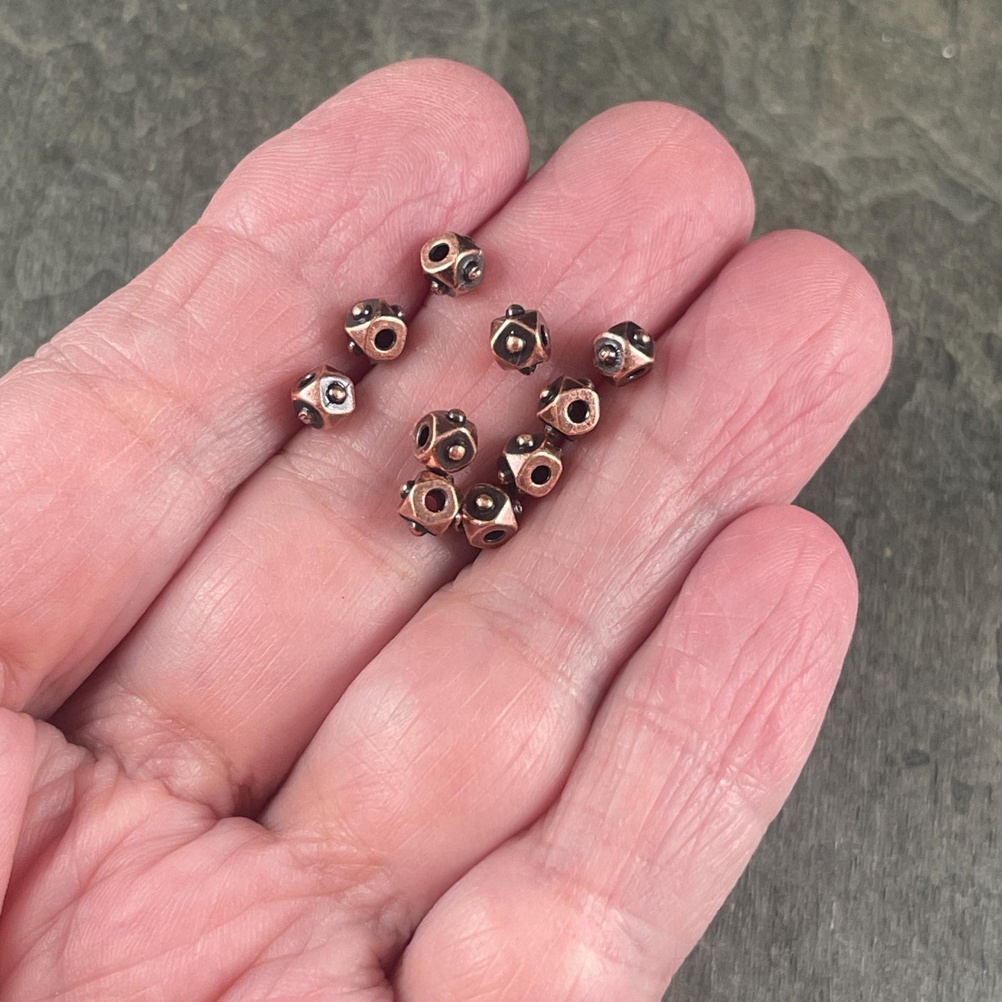 TierraCast 4mm Cube Beads, Antiqued Copper Spacer Beads, Copper Faceted Cube (PF/873-87) * Qty. 20