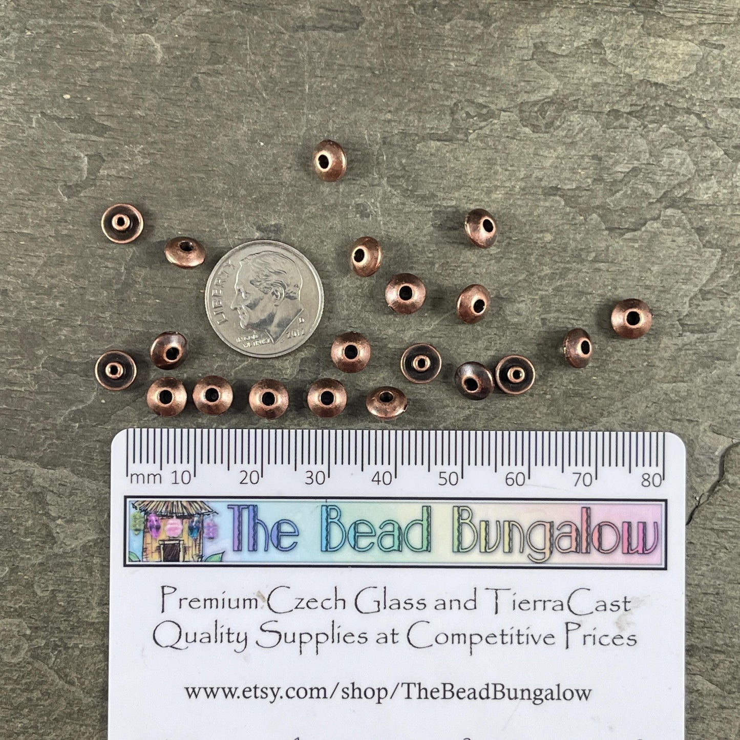 NEW - Copper Bead Aligners, Antiqued Copper Plated Bead Aligner, Large Hole Bead Filler, Aligner for Large Hole Beads (PF/849-87) * Qty. 20