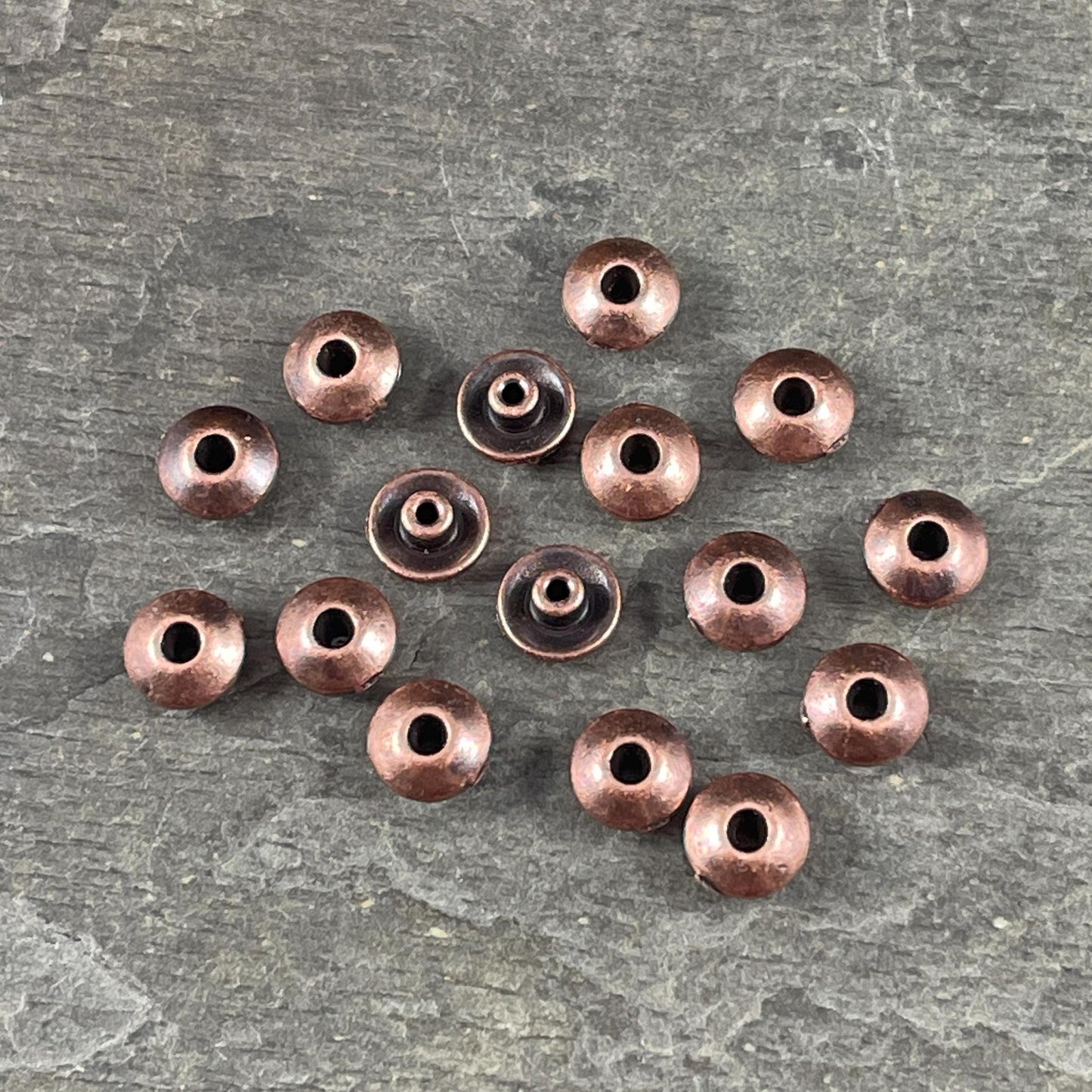 NEW - Copper Bead Aligners, Antiqued Copper Plated Bead Aligner, Large Hole Bead Filler, Aligner for Large Hole Beads (PF/849-87) * Qty. 20