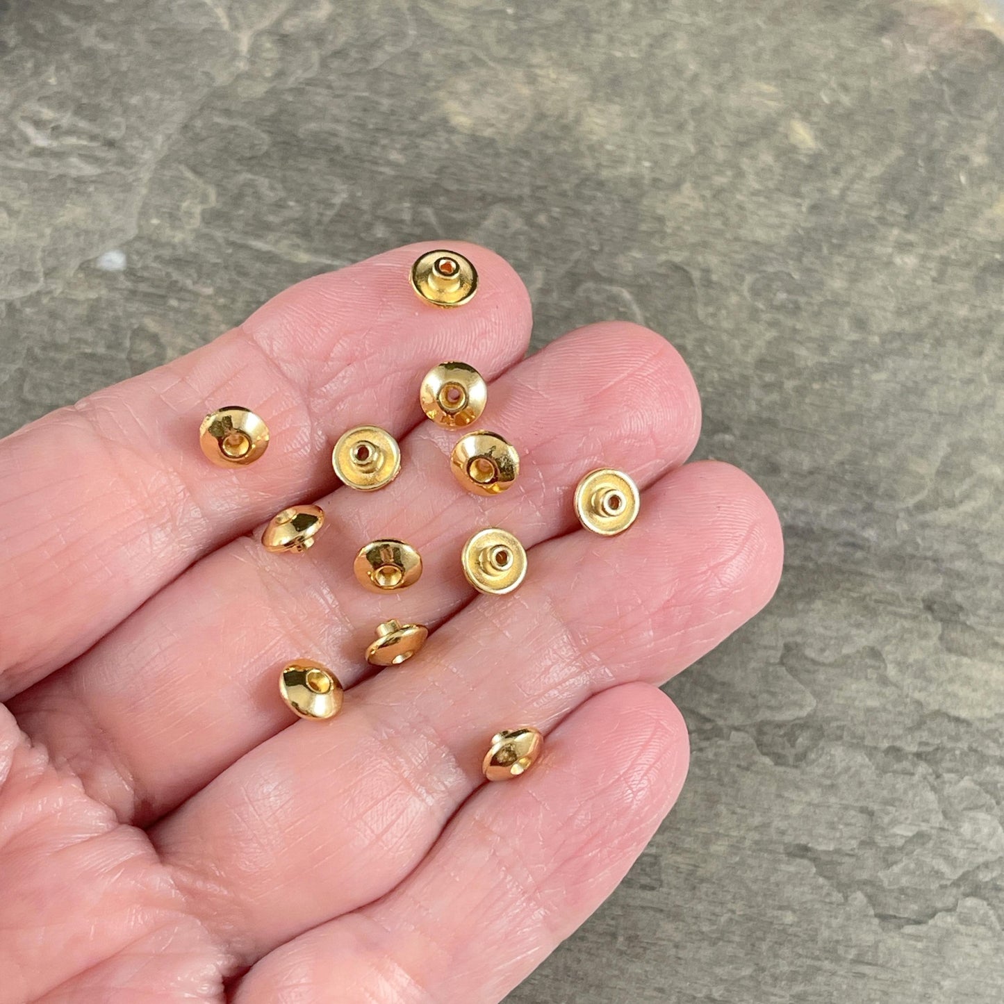 TierraCast Gold Bead Aligners, 24k Gold Plated Bead Aligner, Large Hole Bead Filler, Stabilizer for Large Hole Beads (PF/849-12) * Qty. 20