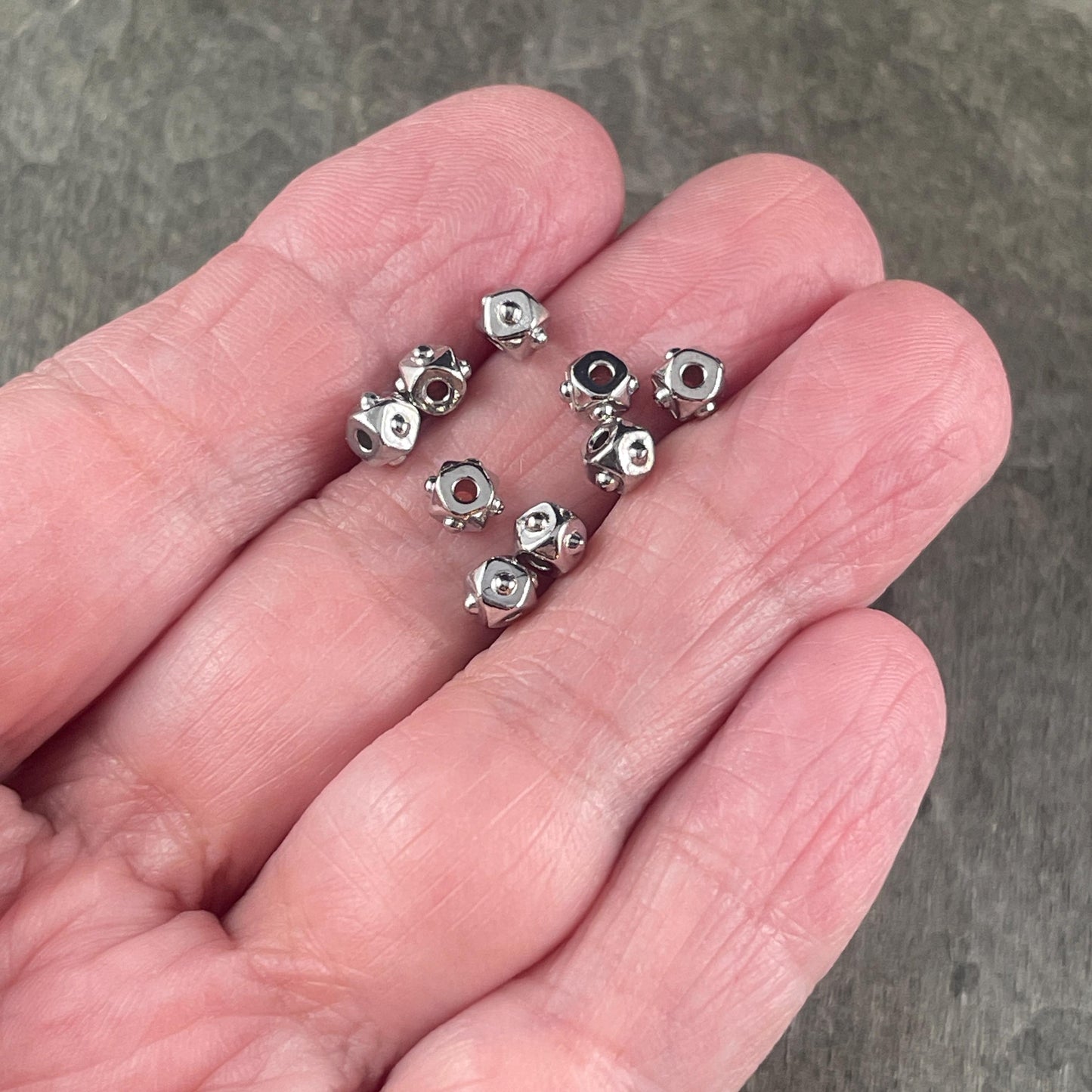 TierraCast 4mm Cube Beads, White Bronze, Silver Faceted Cube Beads (PF/873-28) * Qty. 20