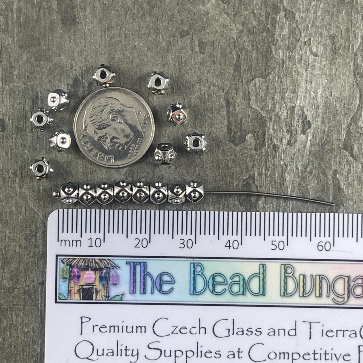 TierraCast 4mm Cube Beads, White Bronze, Silver Faceted Cube Beads (PF/873-28) * Qty. 20