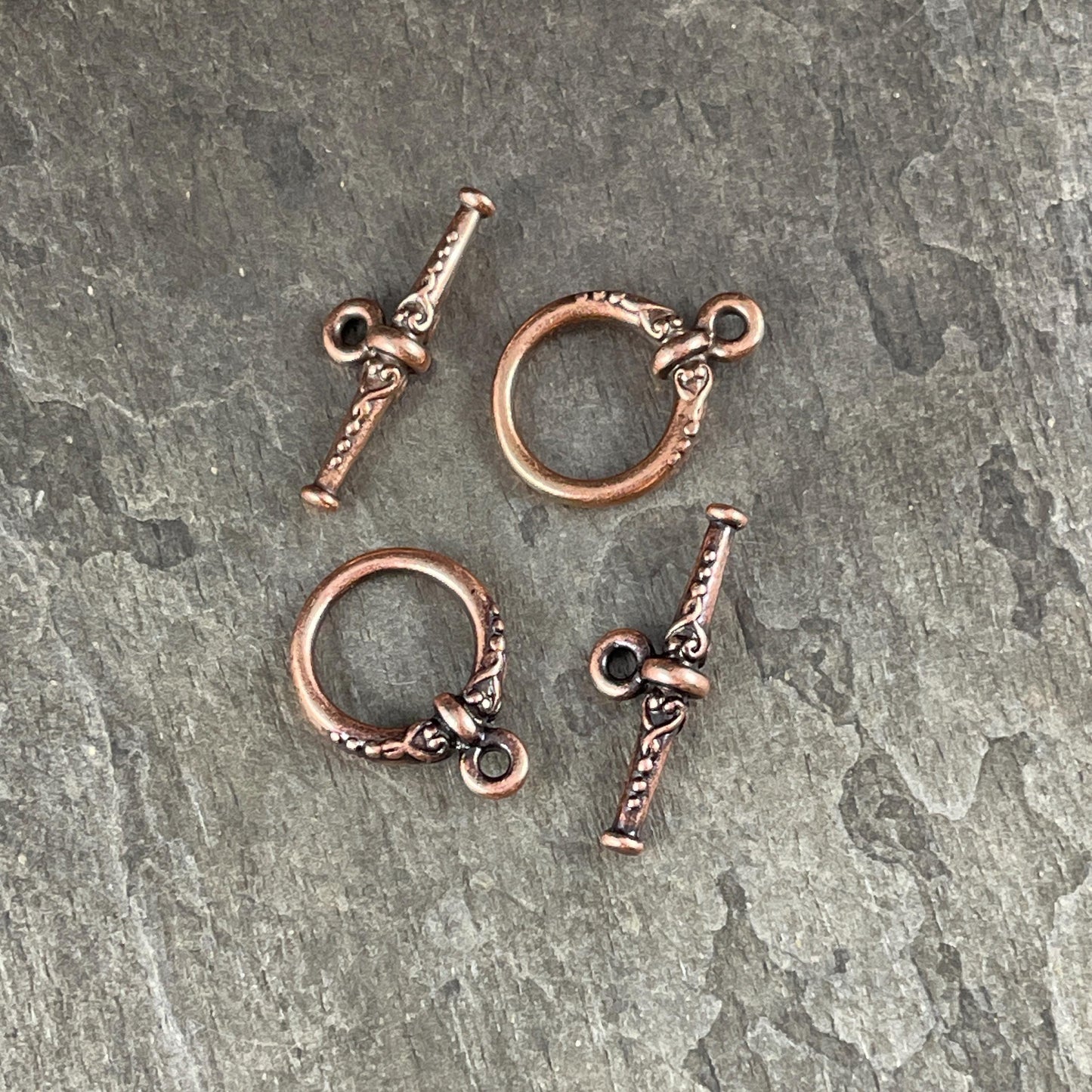 TierraCast Heirloom Toggle Clasp, Medium Size, Antiqued Copper Plated (PF/947-87) * Qty. 2