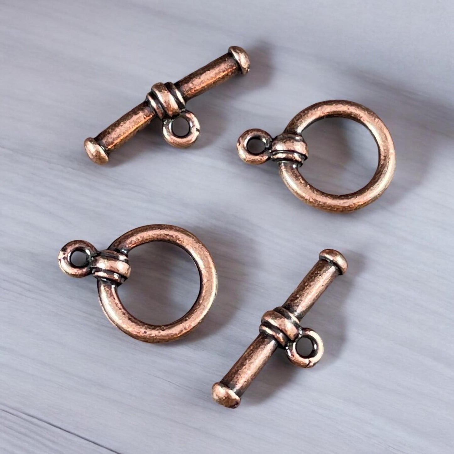 NEW TierraCast Antiqued Copper Toggle Clasp, 12mm Simple Bar and Ring Toggle Clasp (PF/934-87) * Qty. 2