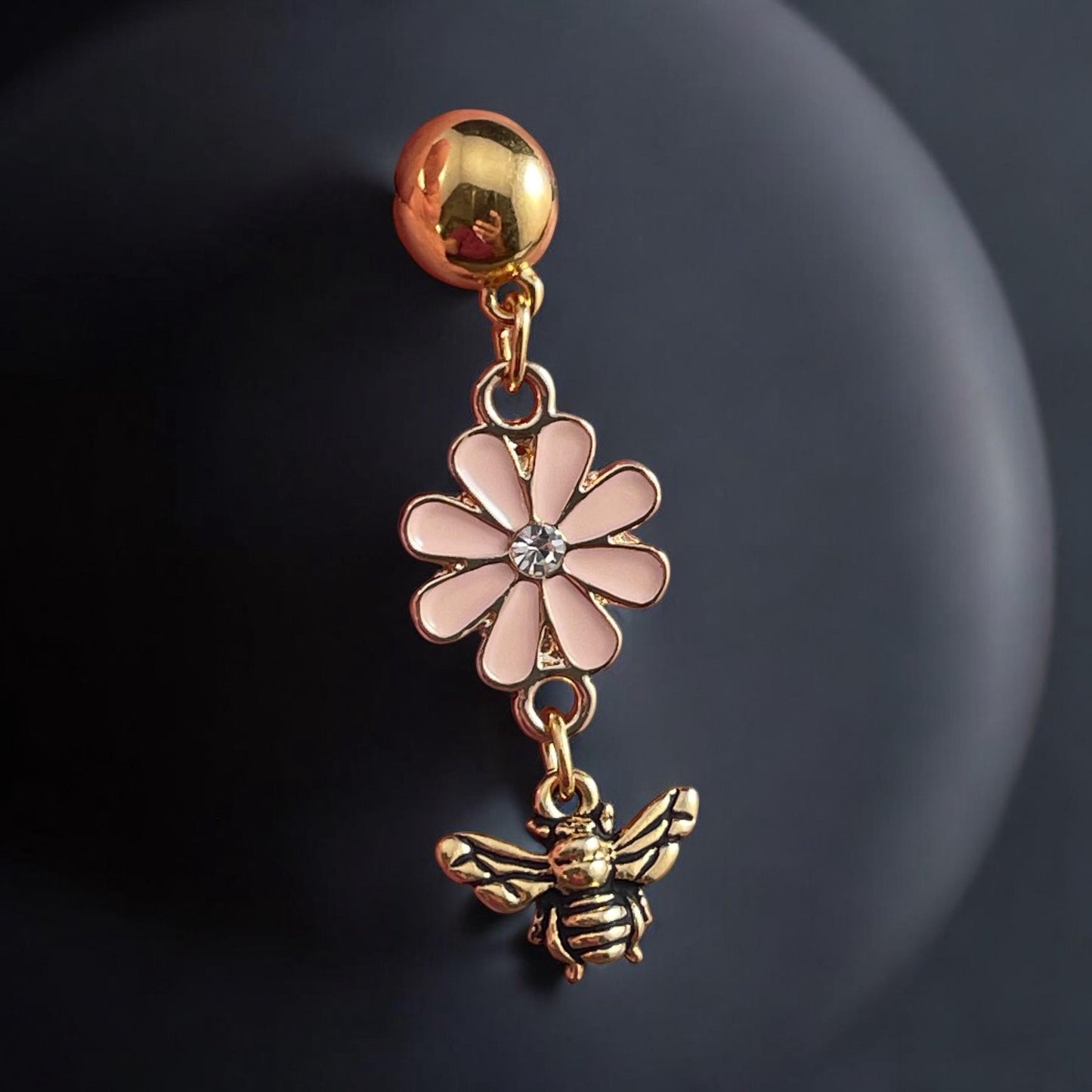 24k Gold Earring Post with Loop, Gold Dome Earring with Loop for Dangles (PF/12750-12) * Qty. 4