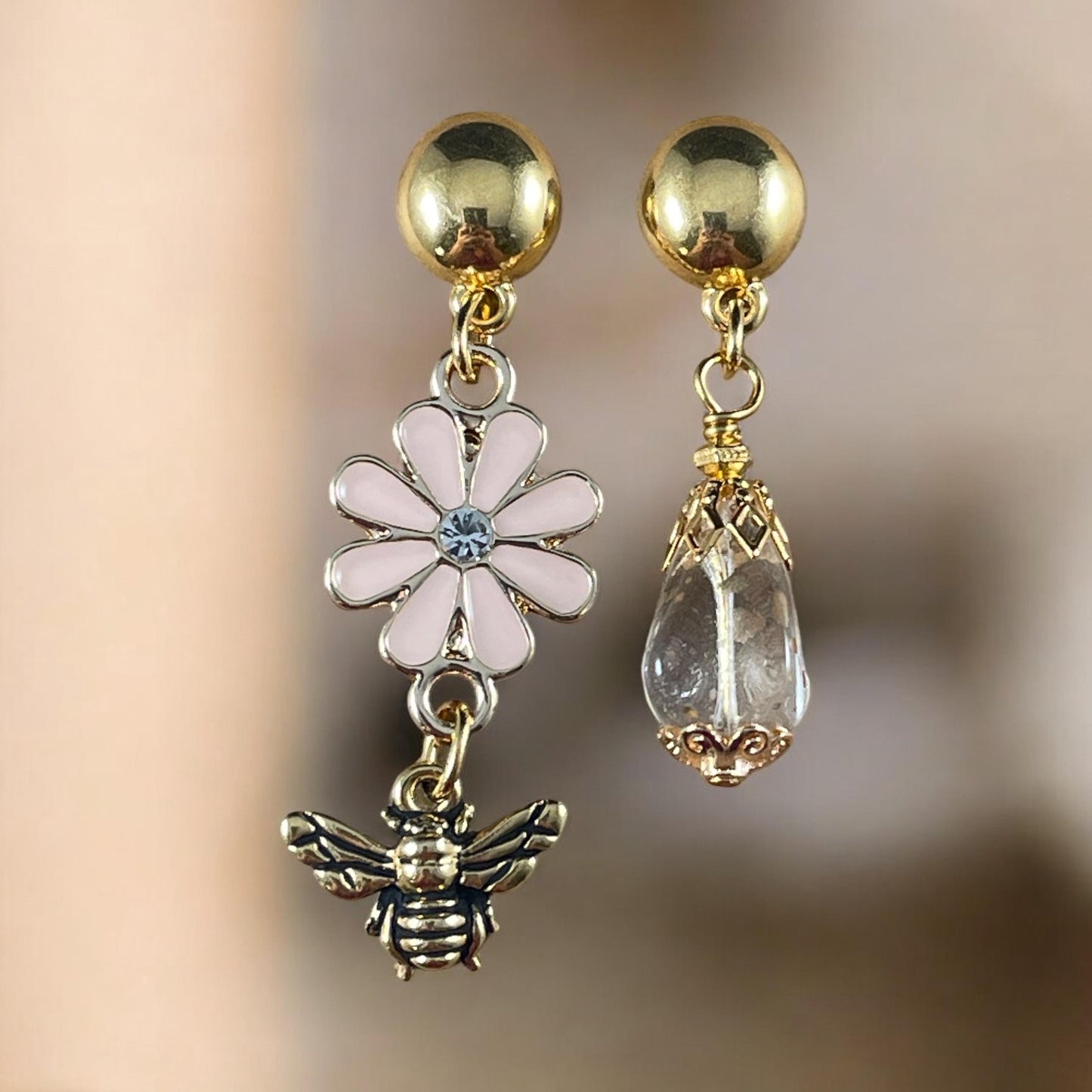 24k Gold Earring Post with Loop, Gold Dome Earring with Loop for Dangles (PF/12750-12) * Qty. 4