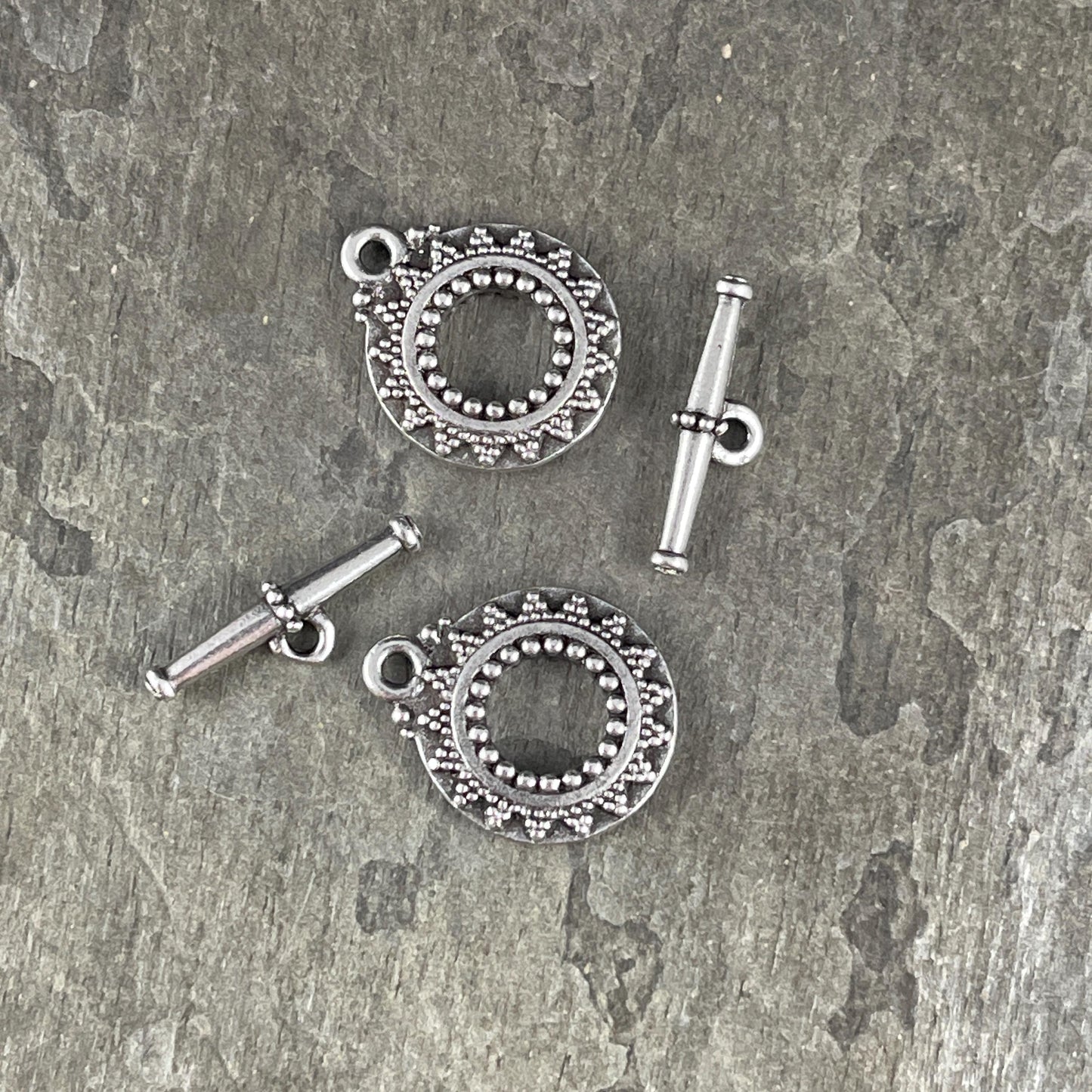 TierraCast 20mm Bali Toggle Clasps, Antiqued Silver Plated (PF/945-77) * Qty. 2