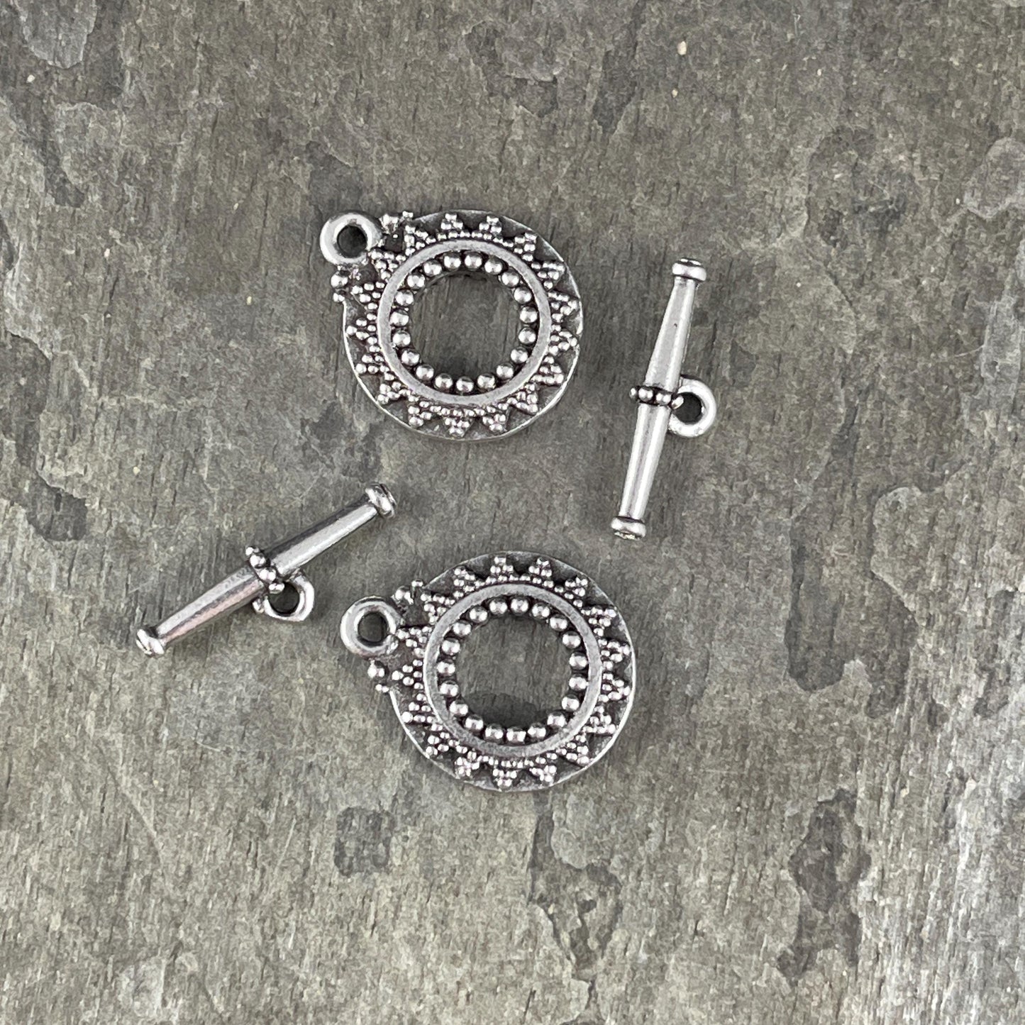 TierraCast 20mm Bali Toggle Clasps, Antiqued Silver Plated (PF/945-77) * Qty. 2