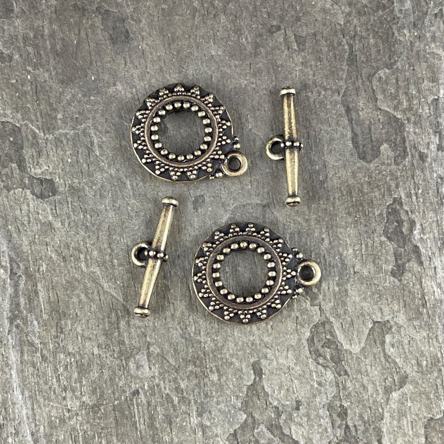 TierraCast 20mm Bali Toggle Clasps, Antiqued Brass Plated (PF/945-57) * Qty. 2