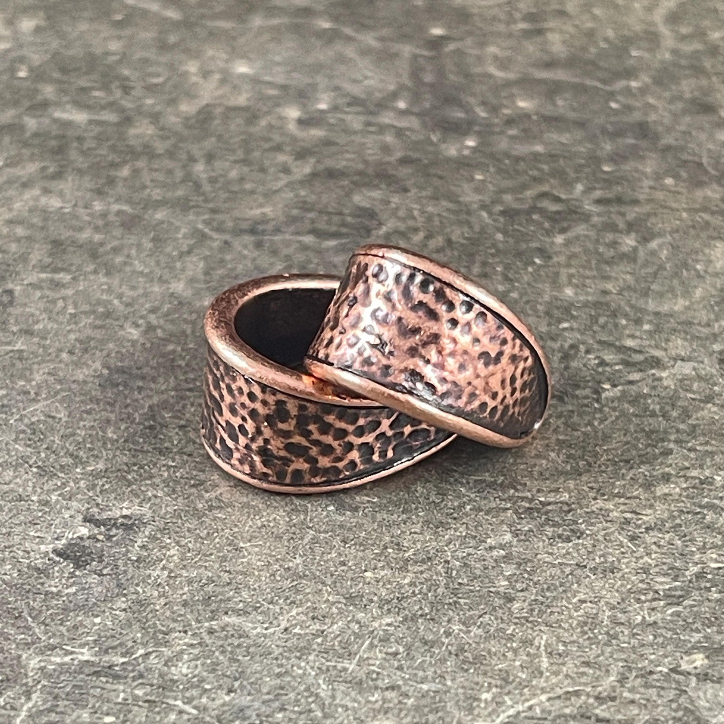 TierraCast 15mm Hammered Pinch Bail, Antiqued Copper Plated (PF/928-87) * Qty. 2