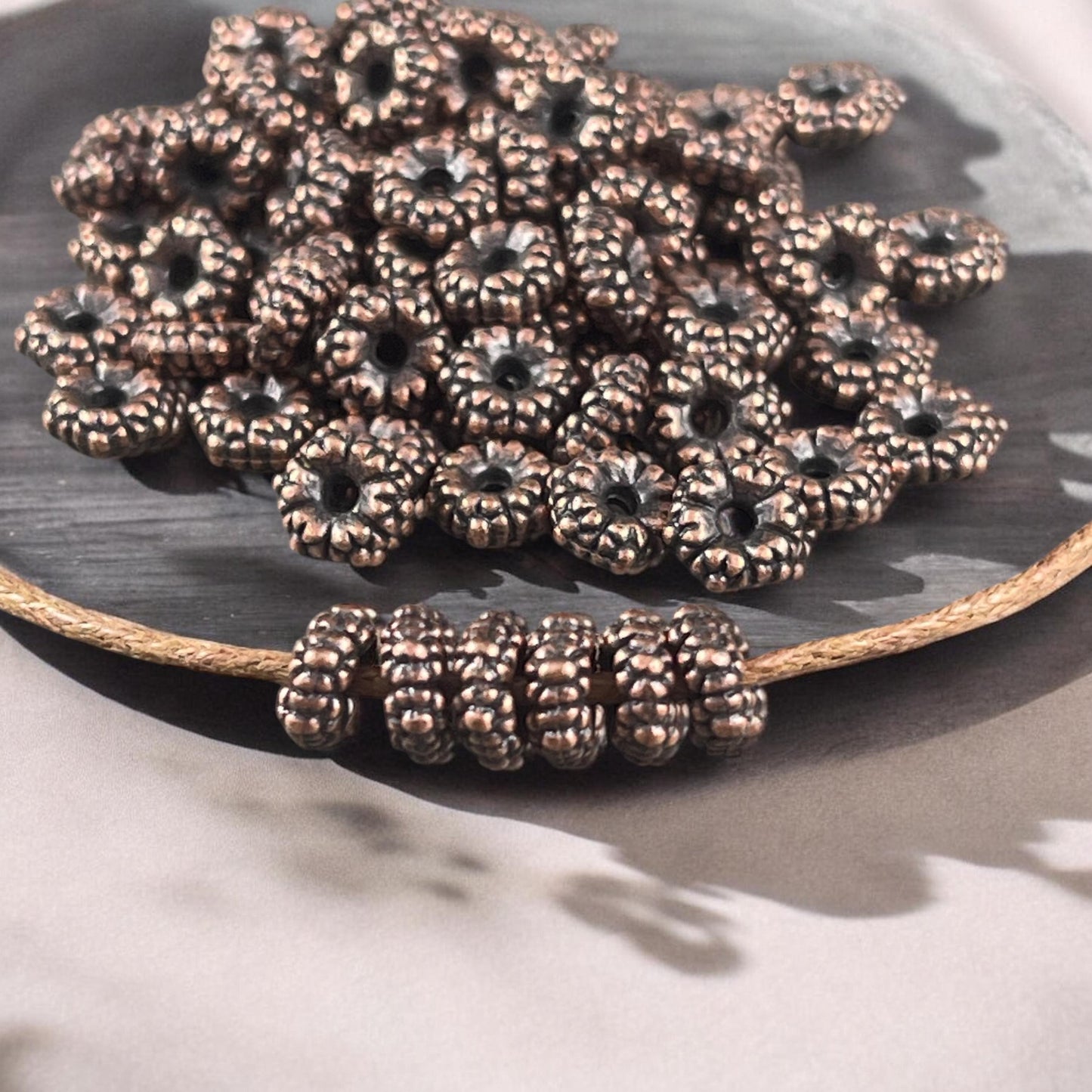 Antiqued Copper Spacer Beads, 5.5x2mm with 1mm Hole - Nickel Free Copper Rondelle Spacer (S039-019R) * Qty. 200