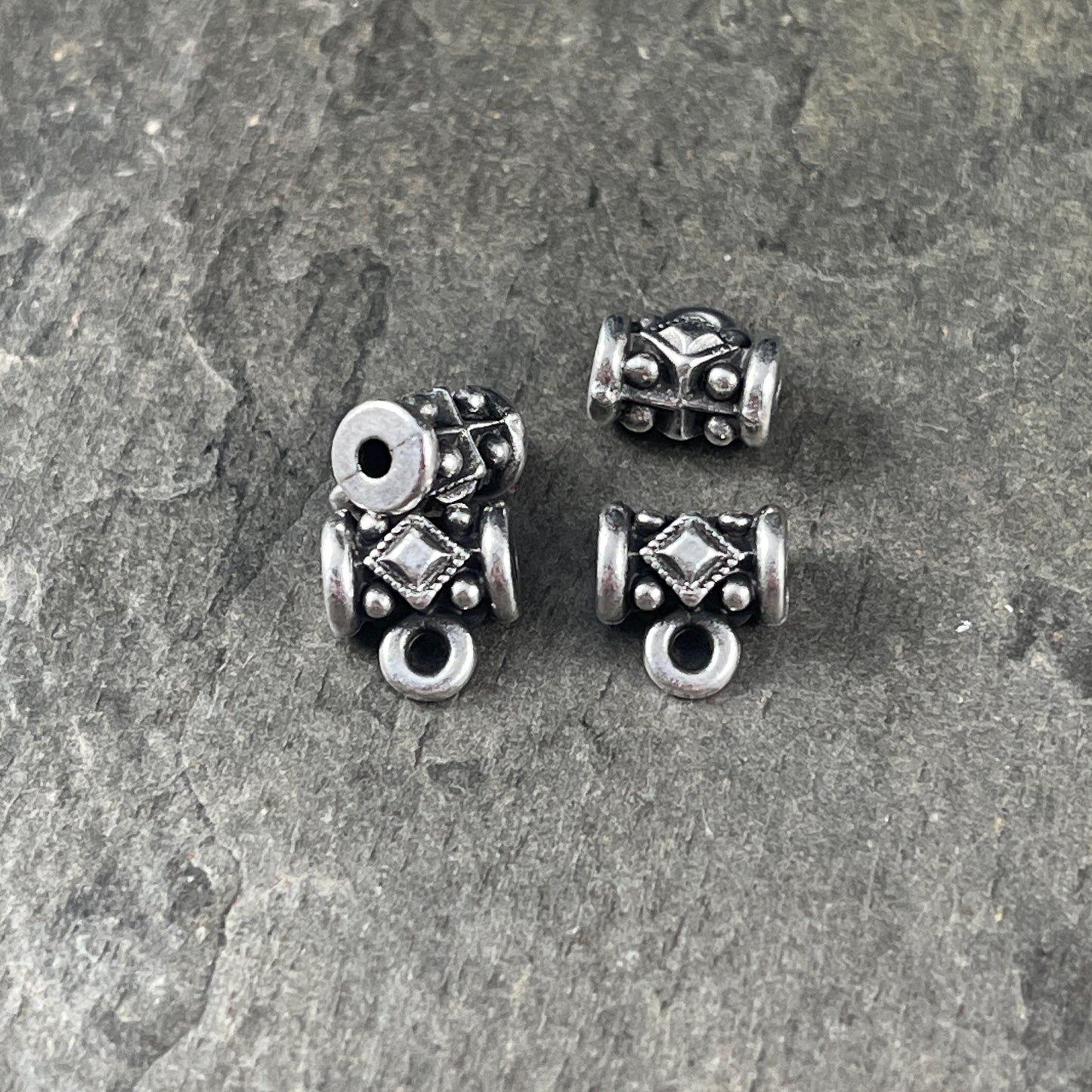 TierraCast Noble Bail, Antiqued Silver Bail for Bracelets, Tube Bead with Loop (TPF/808-77) * Qty. 4