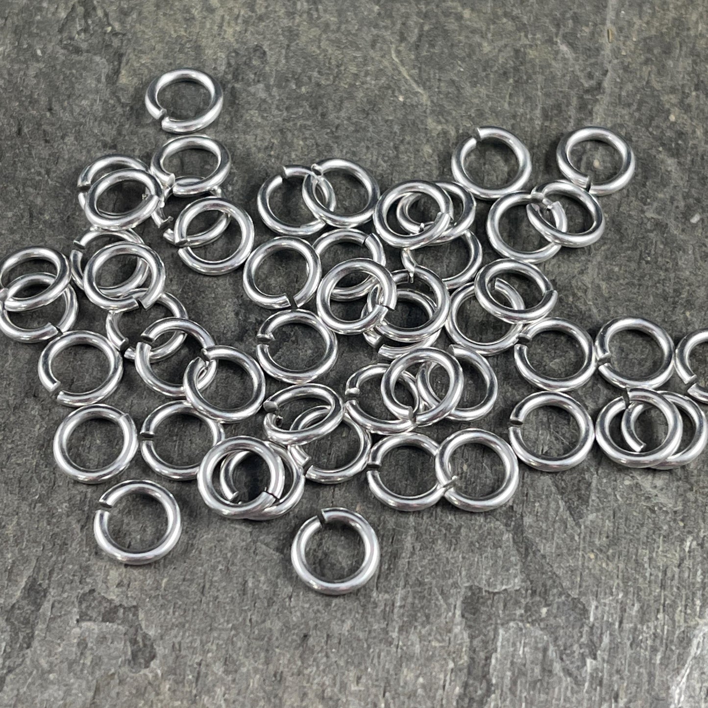 16 gauge Jump Rings, Fine Silver Plated Brass, 7mm OD 1.2mm Thick Nickel Free Open Jump Rings (300651-07-77) * Qty. 100