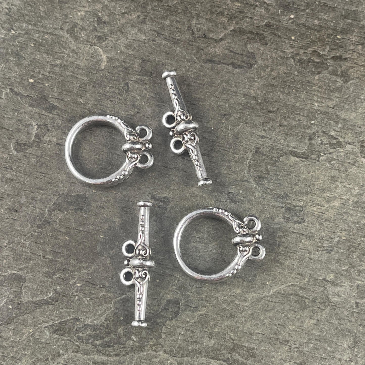 TierraCast Double Strand Heirloom Toggle Clasp, Antiqued Silver Plated Pewter (PF/948-77) * Qty. 2