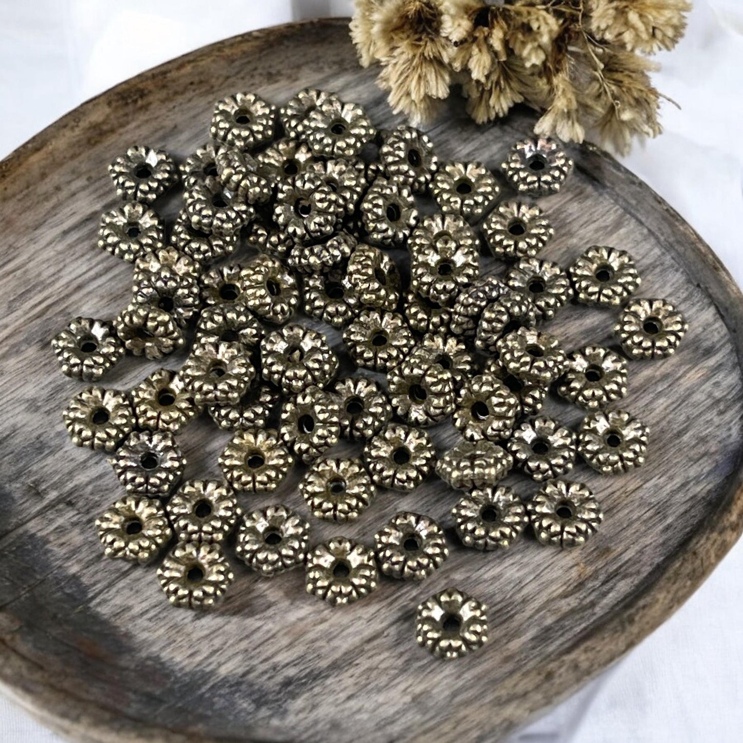 Antiqued Brass Spacer Beads, 5.5x2mm with 1mm Hole - Bronze Rondelle Spacer (S039-019AB) * Qty. 200