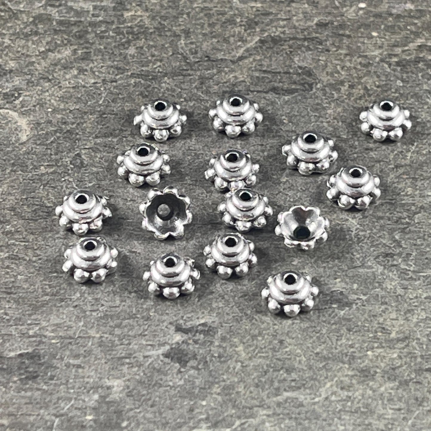 TierraCast Antiqued Silver Bead Caps, 5.25mm Silver Plated Bead Caps (PF/776-77) * Qty. 20