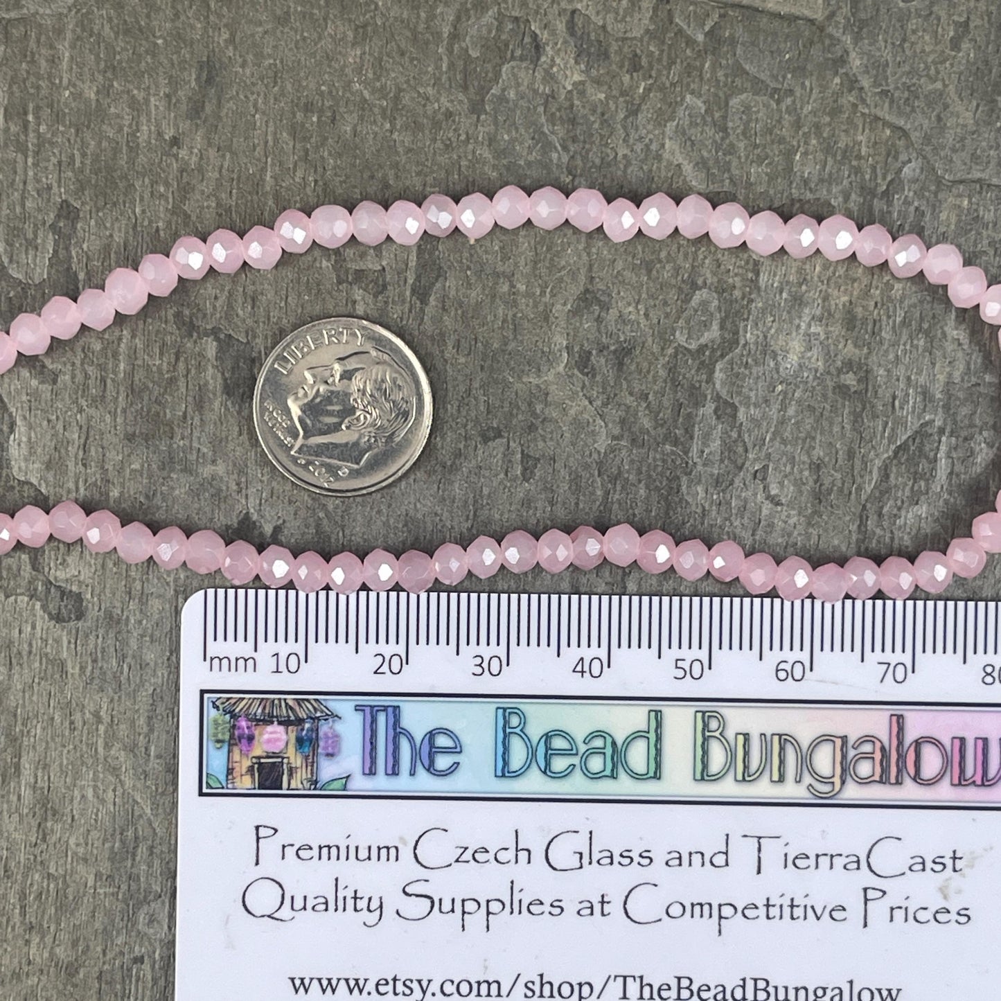 Pastel Pink 4x3mm Faceted Glass Beads, Light Pink Glass Beads (MilkyPink-4) * 100 Beads