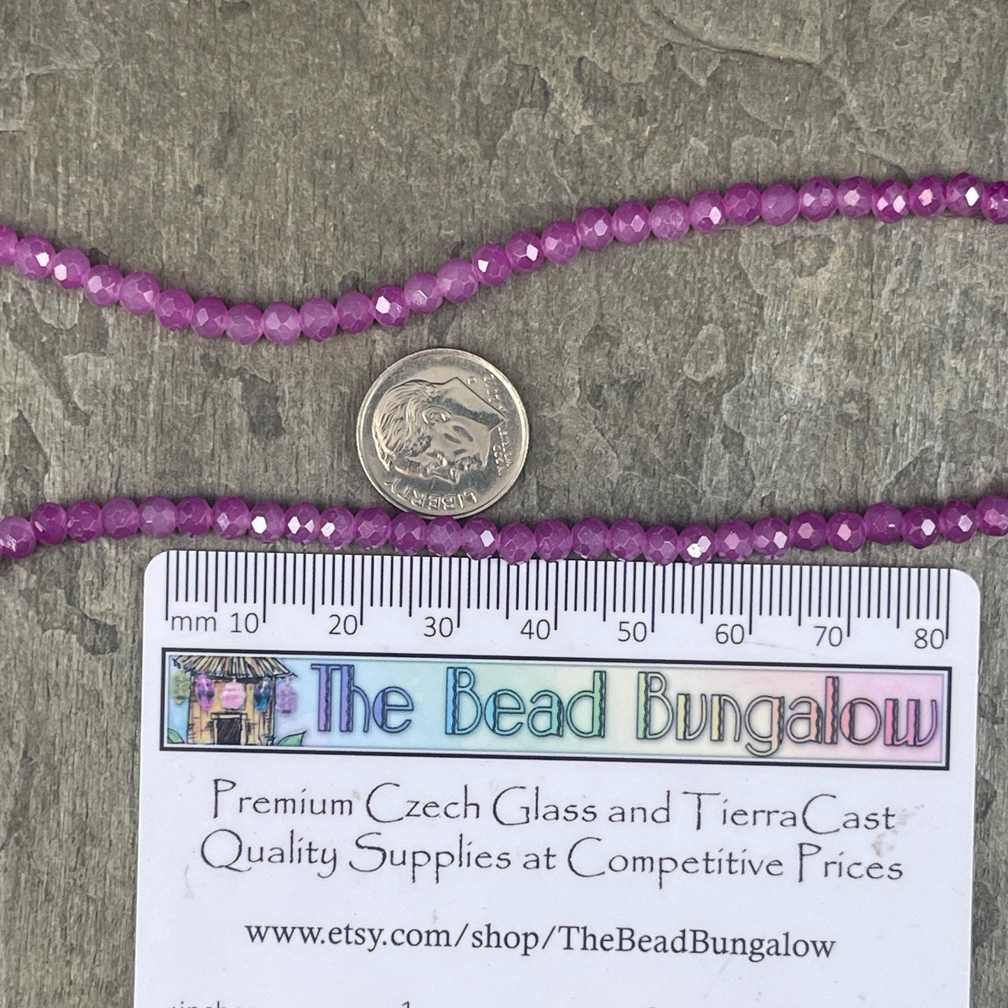 Purple Orchid 4x3mm Faceted Glass Beads, Vibrant Purple (Orchid-4) * 100 Beads