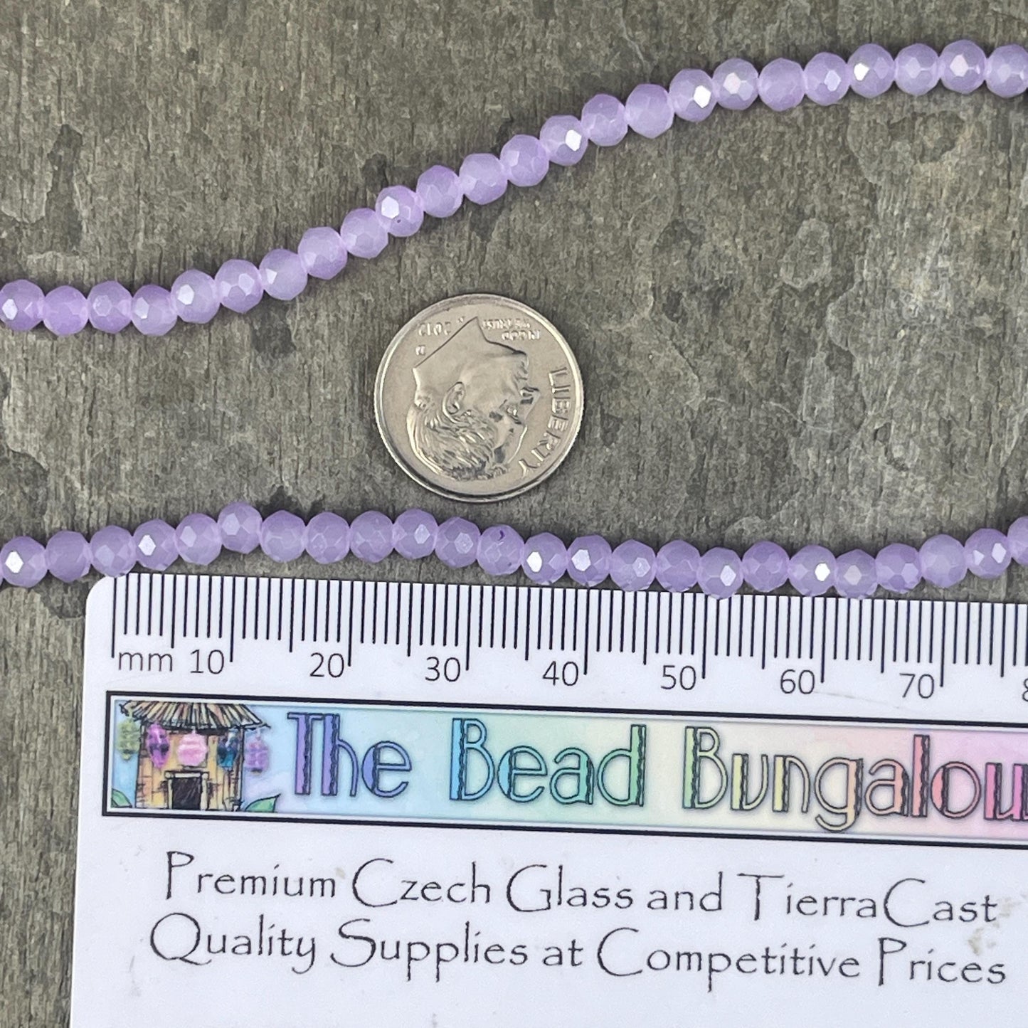 Pastel Purple 4x3mm Faceted Glass Beads, Milky Light Purple (PastelPurple-4) * 100 Beads
