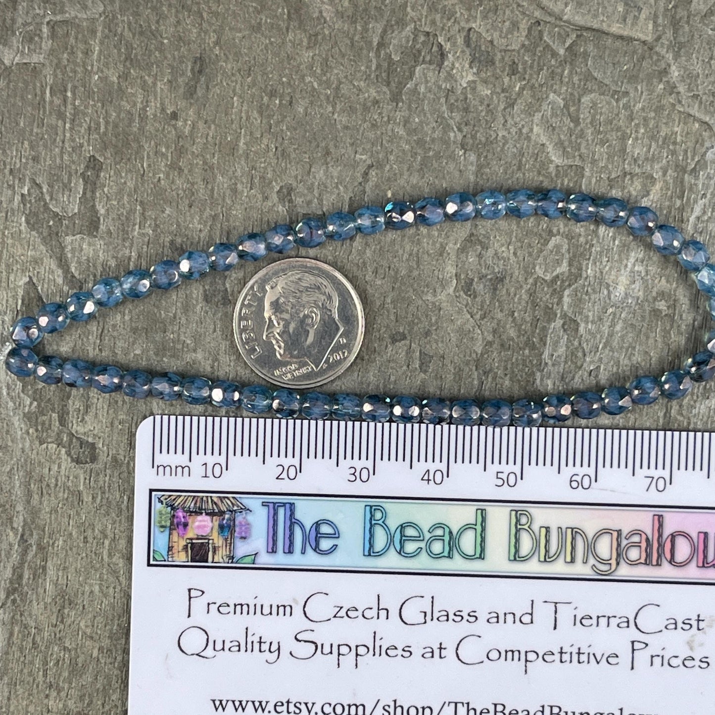 Czech Glass Beads - 4mm Two-tone Blue Faceted Glass Beads (FP4/N-129) * Qty. 50