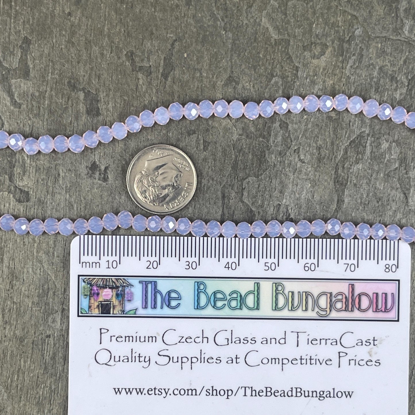 Opalescent Pink 4x3mm Faceted Glass Beads, Light Pink Glass Beads (PinkOpal-4) * 100 Beads