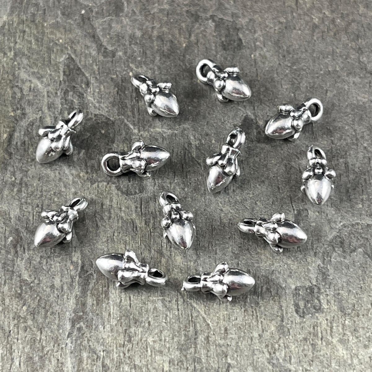 TierraCast Acorn Charm, 10x5mm Antiqued Silver Nature Theme Charm (PF/1047-77) * Qty. 10