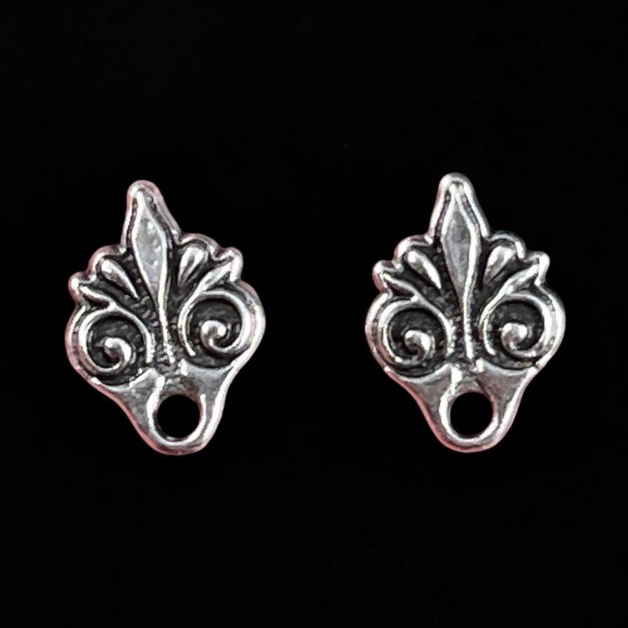 TierraCast Vignette Earring Post, Antiqued Silver with Titanium Post Earring (PF/1046-77) * Qty. 4