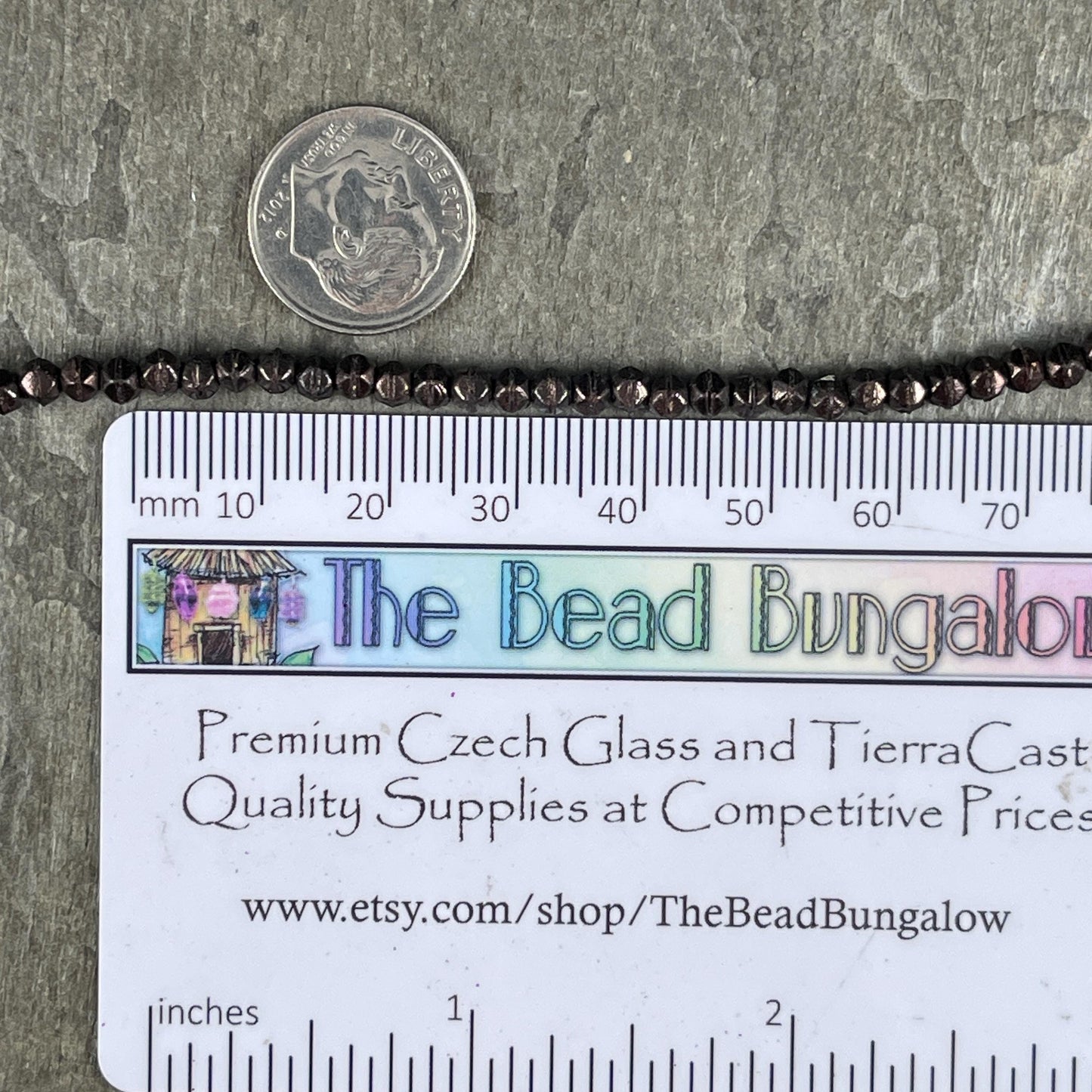 Czech Glass Beads - 3mm English Cut Brown Glass Beads Dark Brown Metallic Matte Dark Bronze Faceted Cube Beads (EC/SM-M14415) - Qty. 50