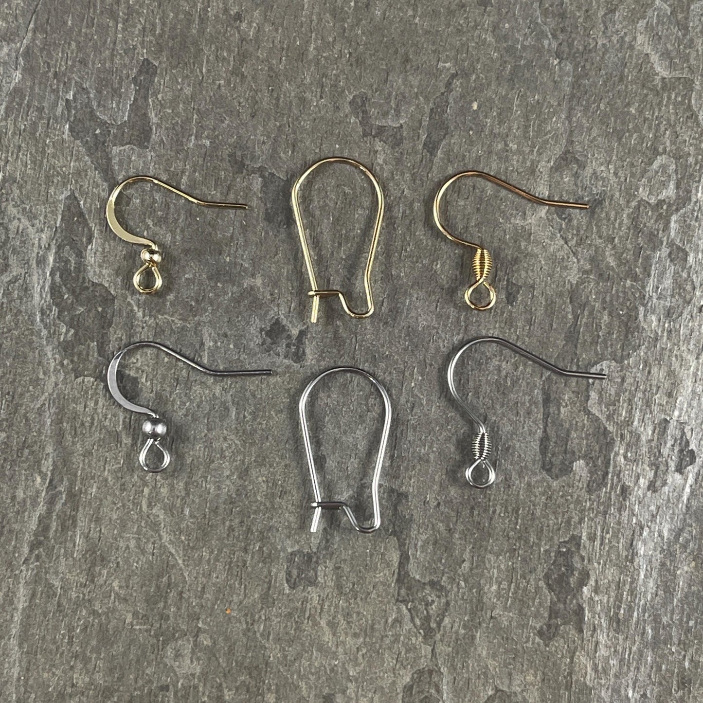 Hypoallergenic Stainless Steel Ear Wire Assortment, Kidney and Hooks with Coil or Ball (STAS-ASST) * Qty. 72