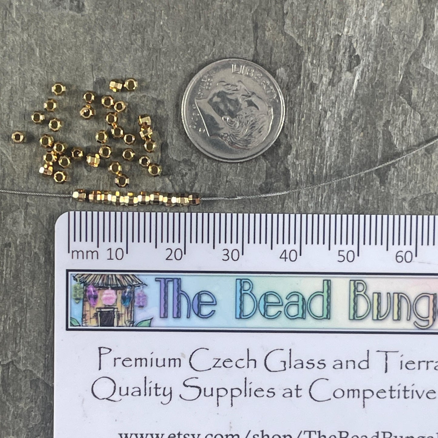 2.5mm TINY Faceted Beads, Nickel Free 24k Gold Plated Zamak, Gold Faceted Beads (PF/792-25-12) * Qty. 50