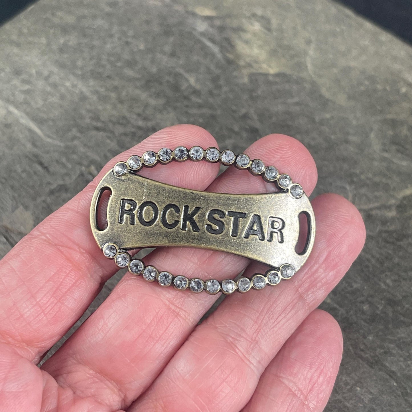 Link, Connector, Boot Bracelet Components, Rhinestone Rockstar Link for Jewelry * Qty. 1