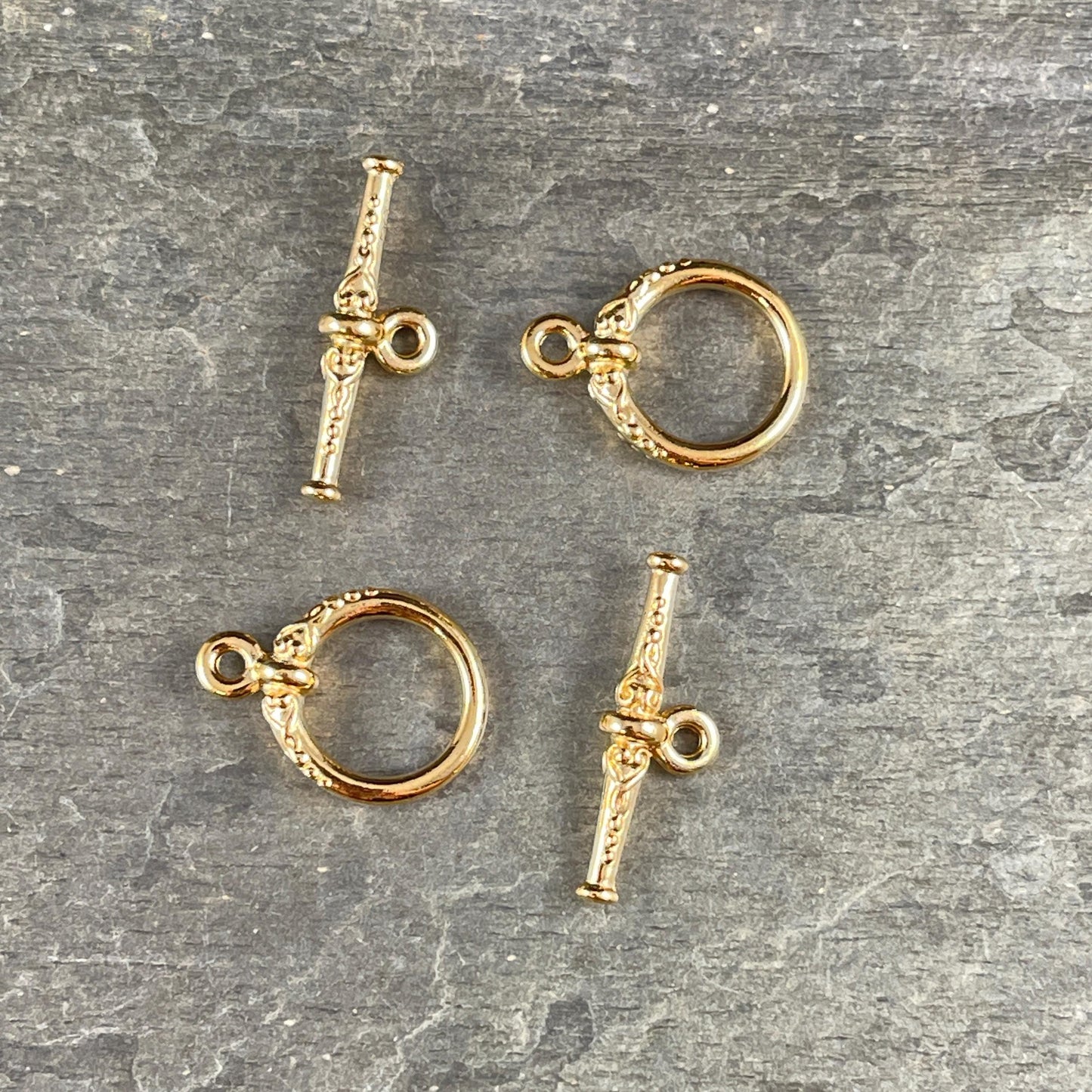 TierraCast 15mm Heirloom Toggle Clasp, 24k Gold Plated, Nickel Free (PF/947-12) * Qty. 2