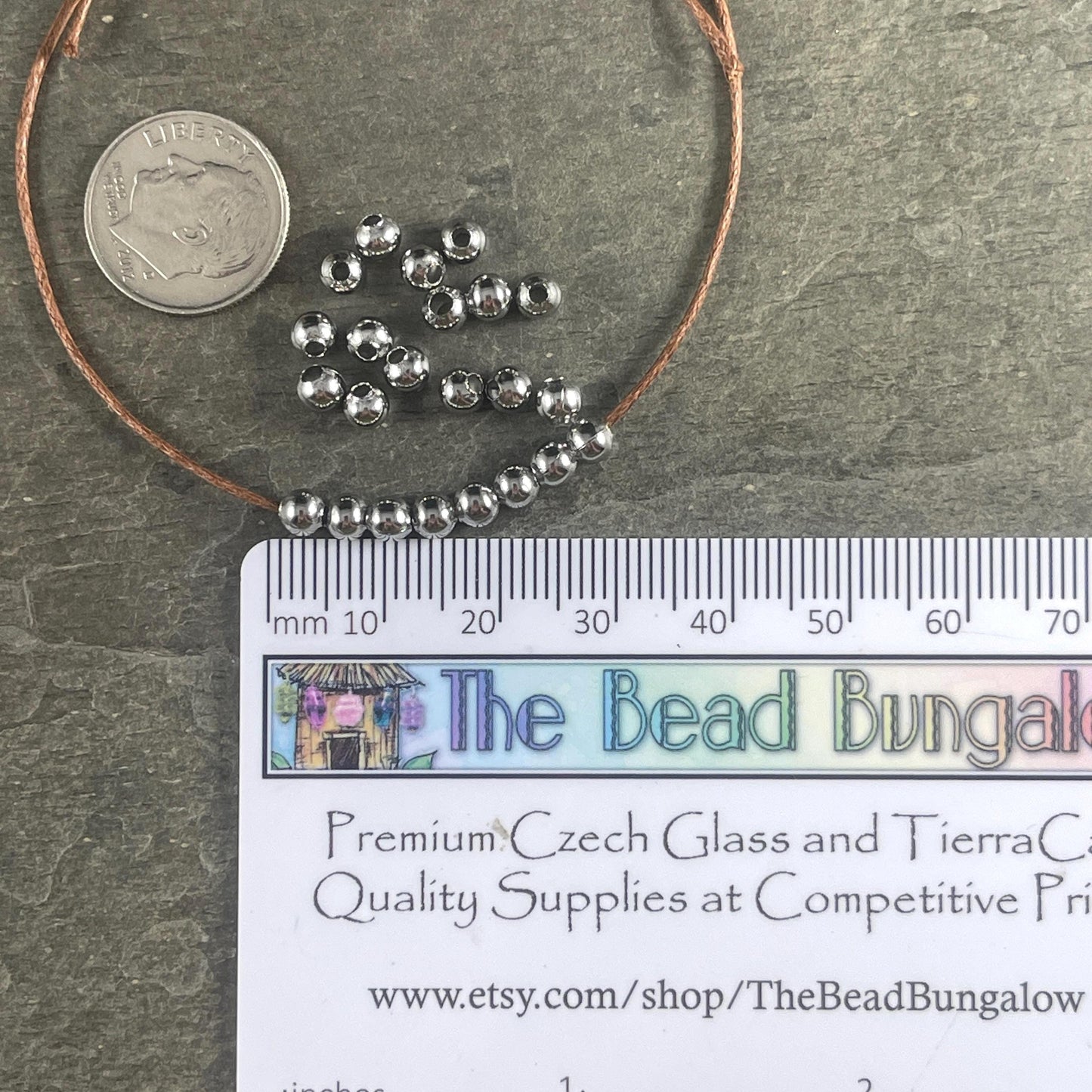 4mm Stainless Steel Round Beads - 1.6mm hole - Hollow, Lightweight (I050-4mm) * Qty. 75