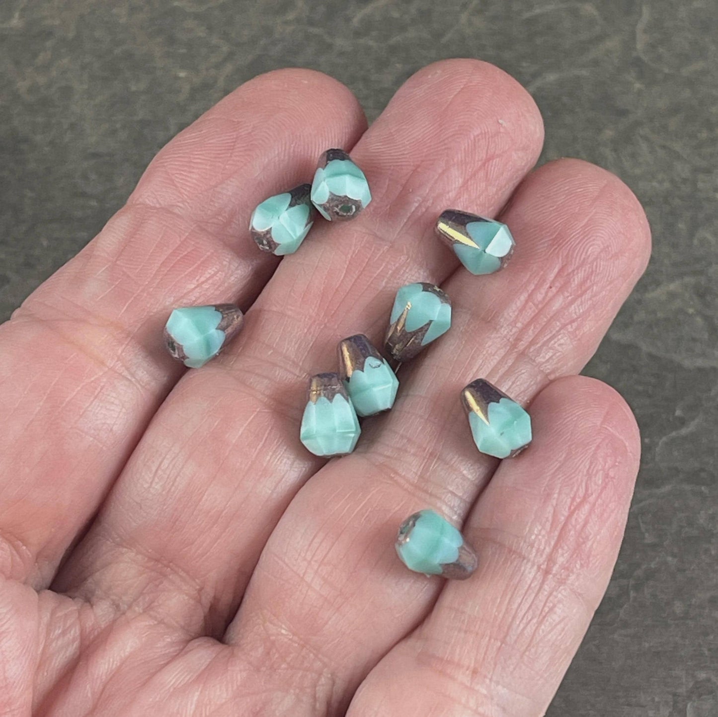 Czech Glass Beads, Colorful Mix of Faceted Teardrop Pairs, 8mm Glass Teardrop Assortment (BBEM/628.04) * Qty. 20