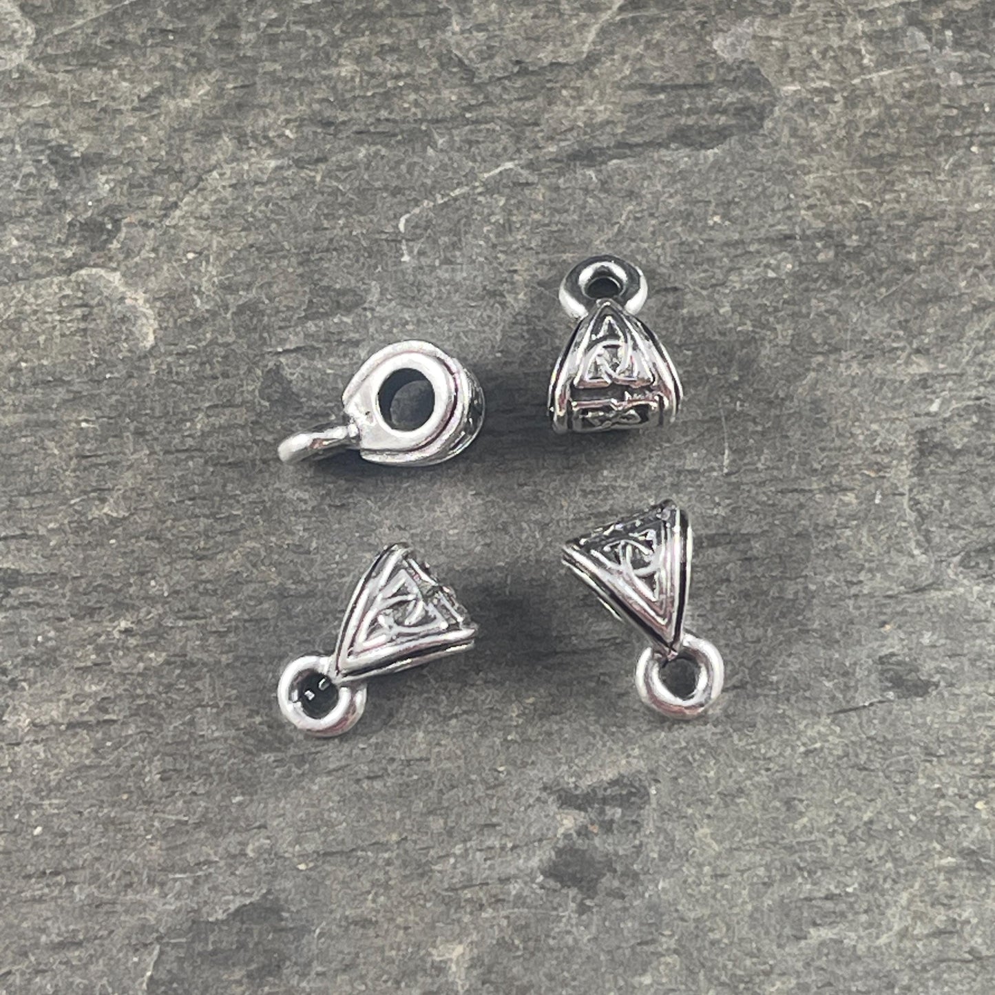 TierraCast Celtic Bail Bead, Antiqued Silver Bail for Leather Cord (PF/0751-77) * Qty. 4