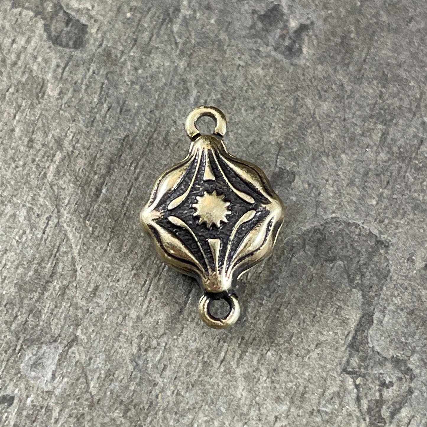 NEW - TierraCast Blossom Collection Magnetic Clasp, Antiqued Brass Diamond Shape Clasp for Jewelry (PF/15211-57) * Qty. 1