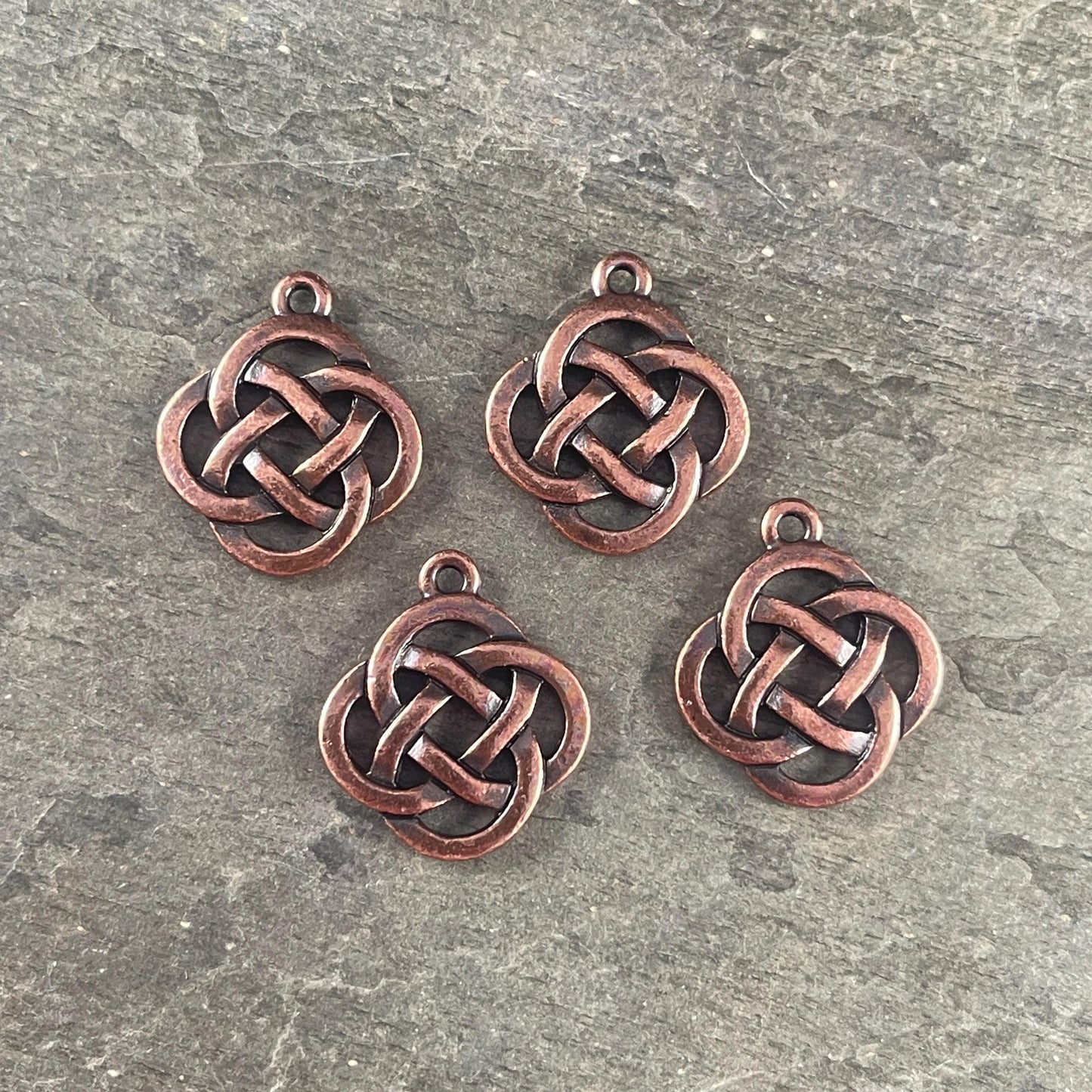 TierraCast Open Infinity Knot Charm, Antiqued Copper Celtic Charm (PF/1030-87) * Qty. 4