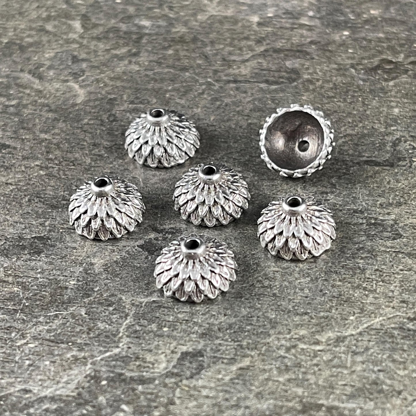 TierraCast Antiqued Silver 8mm Acorn Bead Caps, Woodland Collection (PF/930-77) * Qty. 6